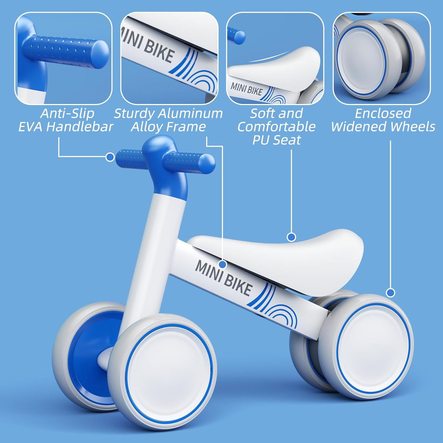 FAYDUDU Balance Bike for 1 Year Old Ride on Toy for 1 2 Years Old First Bike for Girls Boys Baby Bike Walker No Pedals Toddler Trike for 10-24 Months image number 2