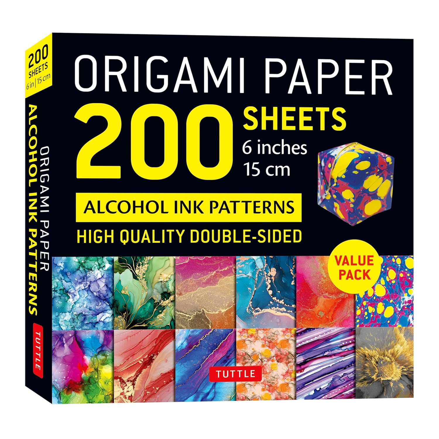 Origami Paper 200 Sheets Alcohol Ink Patterns 6" (15 Cm): Tuttle Origami Paper: Double-Sided Origami Sheets Printed with 12 Designs (Instructions for 5 Projects Included) image number 5