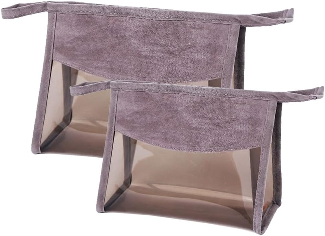 AHPOUN Clear Makeup Bag, Large Capacity Travel Toiletry Bag, Portable Waterproof Cosmetic Bag with Handle, Simple Fashionable Multi-Functional Zipper Pouch for Daily Travel Commuting image number 3