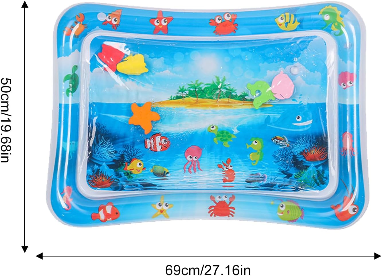 Water Sensor Mat - Cat Mat, Interactive Kitten Toys | PVC Leakproof Cat Water Sensory Pad, Water Sensory Playmat with Sea Theme, Bored Indoor Cats Toys, Sensor Water Playmat for Cats Dogs image number 2