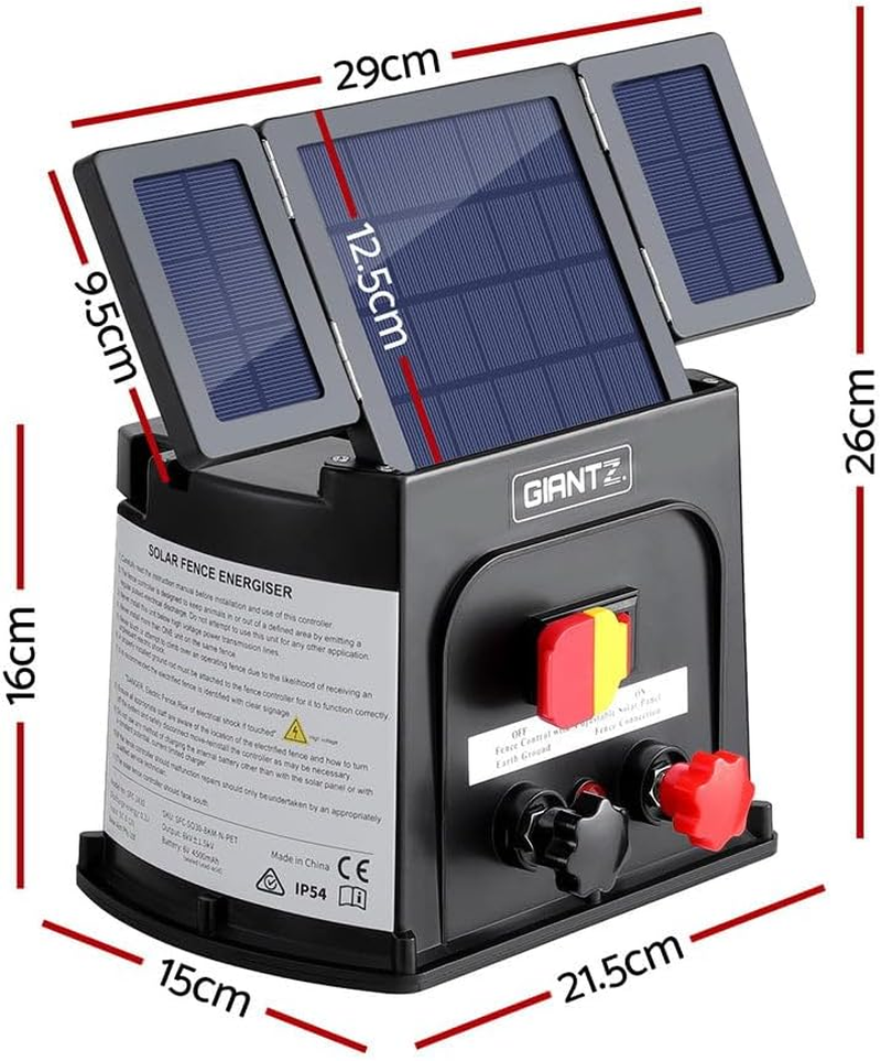 Giantz 5Km Electric Fence Energiser PET Solar Energizer Farm Animal 0.15J image number 3