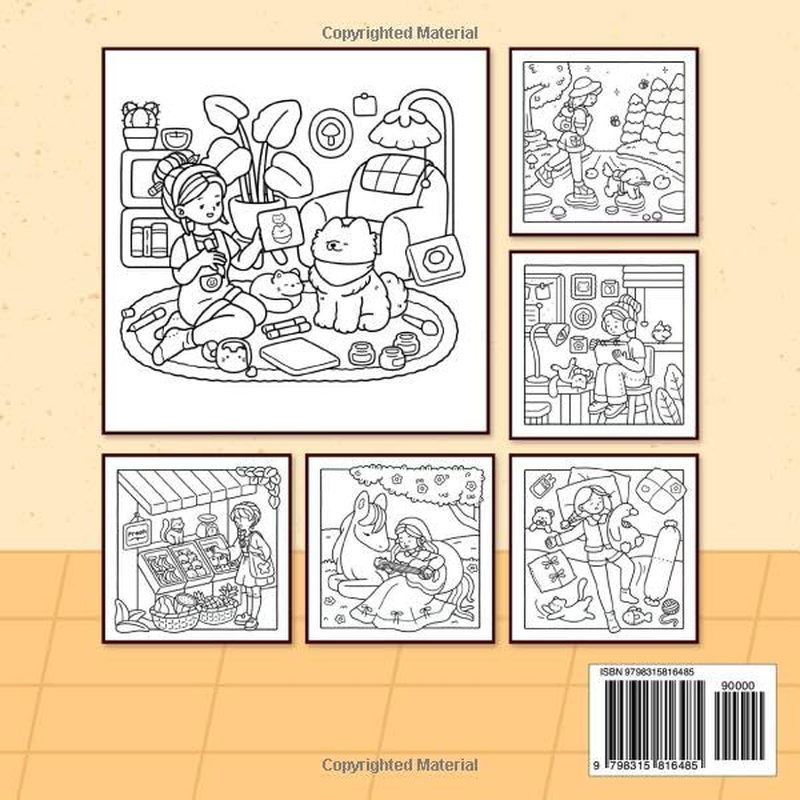 Cozy Times: Coloring Book for Adults and Teens Featuring Girls, Boys, and Pets in Chill Moments and Relaxing Times for Relaxation