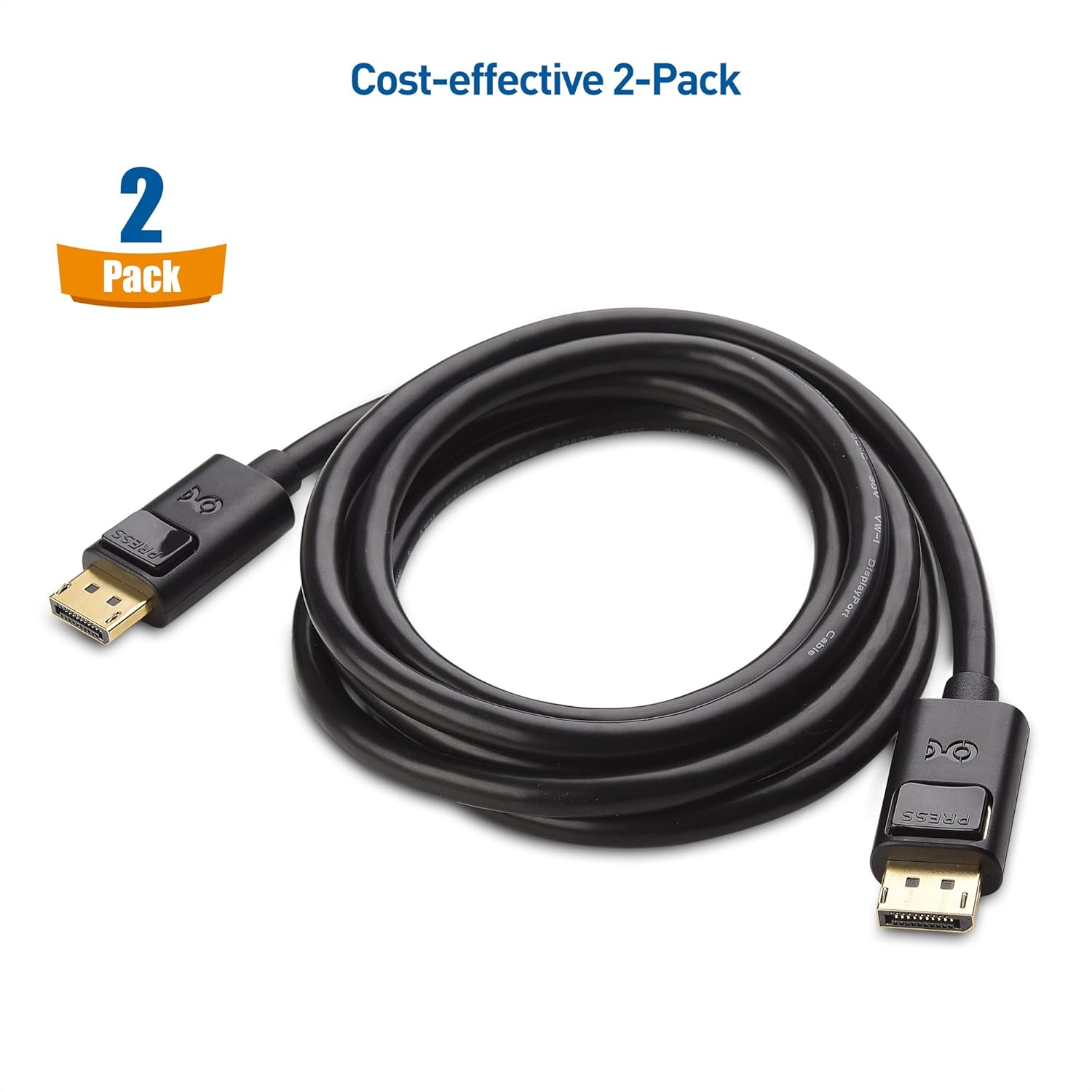 [VESA Certified] Cable Matters 2-Pack 1.8M Displayport Cable 1.4, Support 8K 60Hz, 4K 144Hz (Displayport 1.4 Cable) with Freesync, G-SYNC and HDR for Gaming Monitor, PC, RTX 3080/3090, RX 6800/6900 image number 5