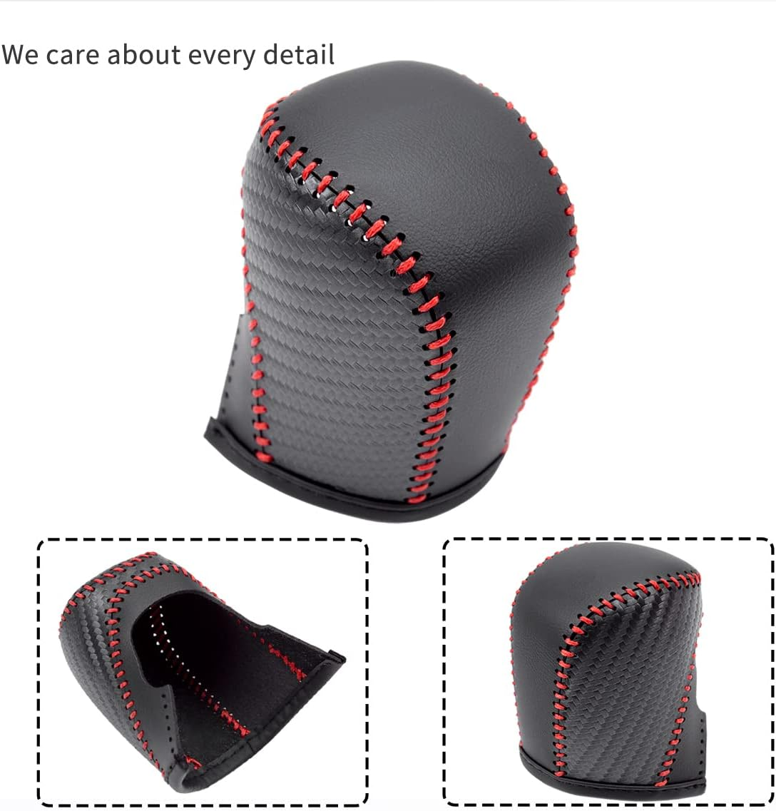 Auto Car Leather Gear Shift Knob Cover for Honda Civic 10Th Gen 2021 2020 2019 2018 2017 2016 Accessories (B) - B image number 2