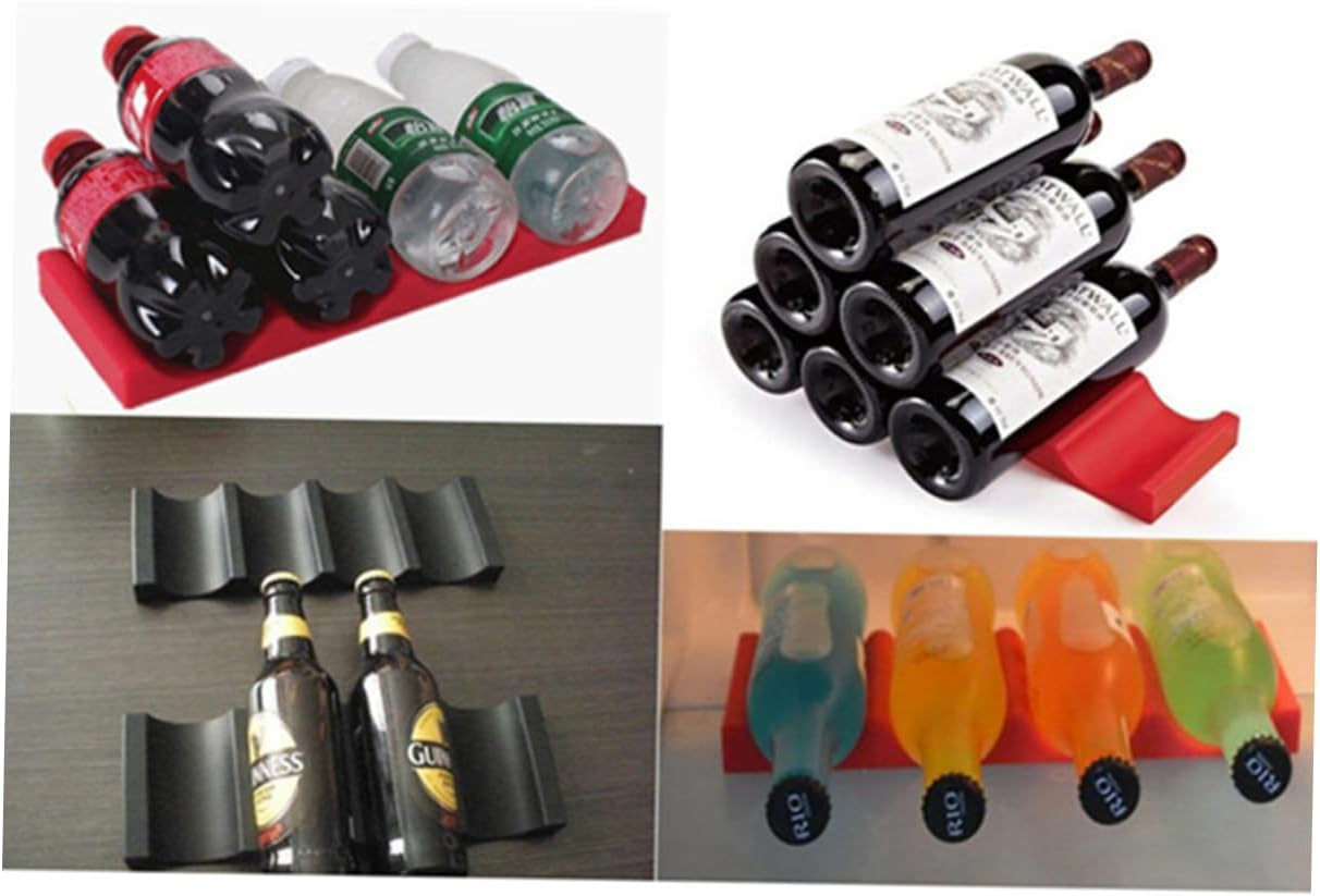 BRIGHTFUFU Stackable Wine Fridge Rack Can Beer Bottle Holder Fridge Storage Rack Silicone Tidy Tool Picnic Cooler Accessory image number 6