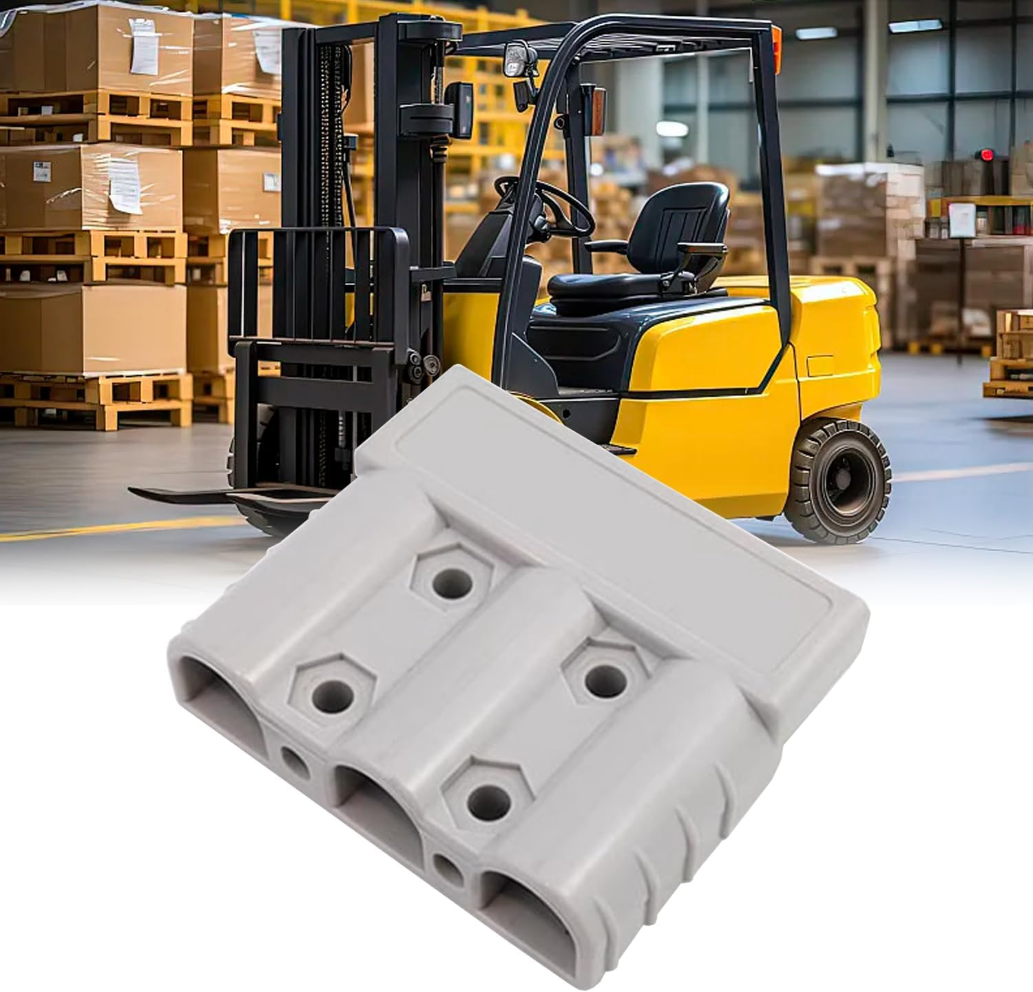 Anderson Style 3-Pin 3-Pole Battery Connector, 50 Amp 6AWG Quick Connect/Disconnect for DC-DC Chargers, Solar Panels, Trailers, 4WD, Caravans (2 Pcs) image number 1