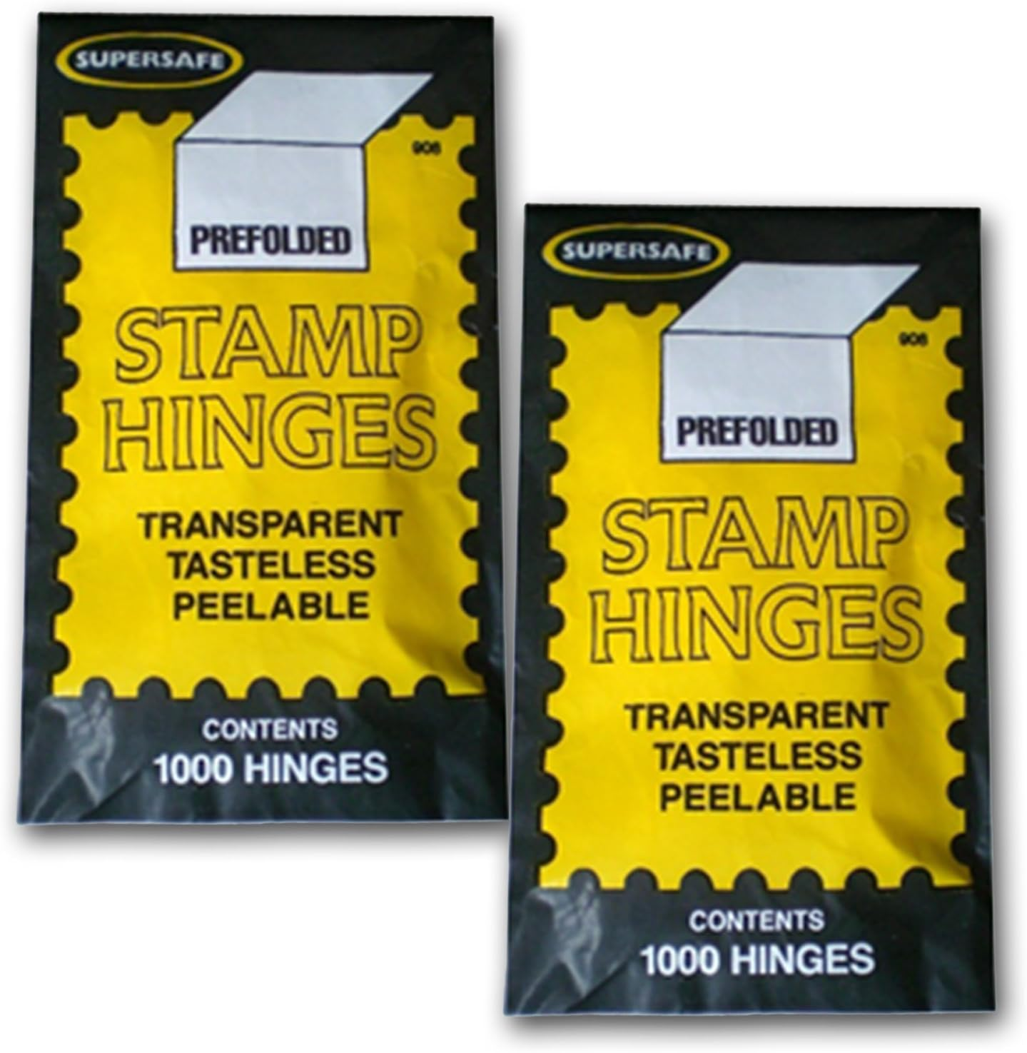 Soikoi Supersafe Stamp Hinges Two Packs of 1000, Transparent Electroplated, Metal, Face Mount, Total of 2000 Hinges
