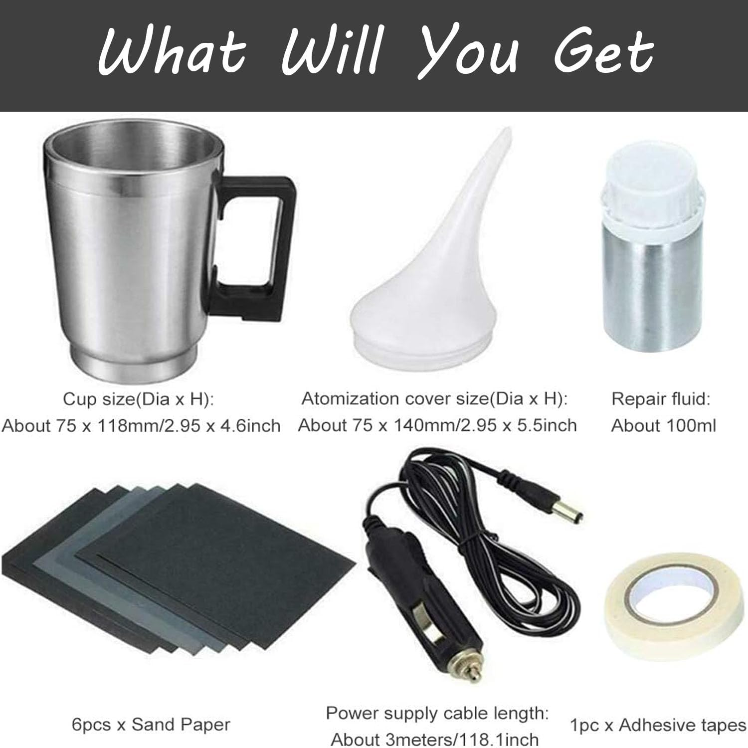 Car Headlight Restoration Kit, Auto Headlight Lens Polish Repair Kit Atomizing Cup Headlight Vapor Renovation Tool with 100Ml Liquid for Repair of Scratch,Yellowed, Haze, Oxidized, Cracked Headlights image number 3