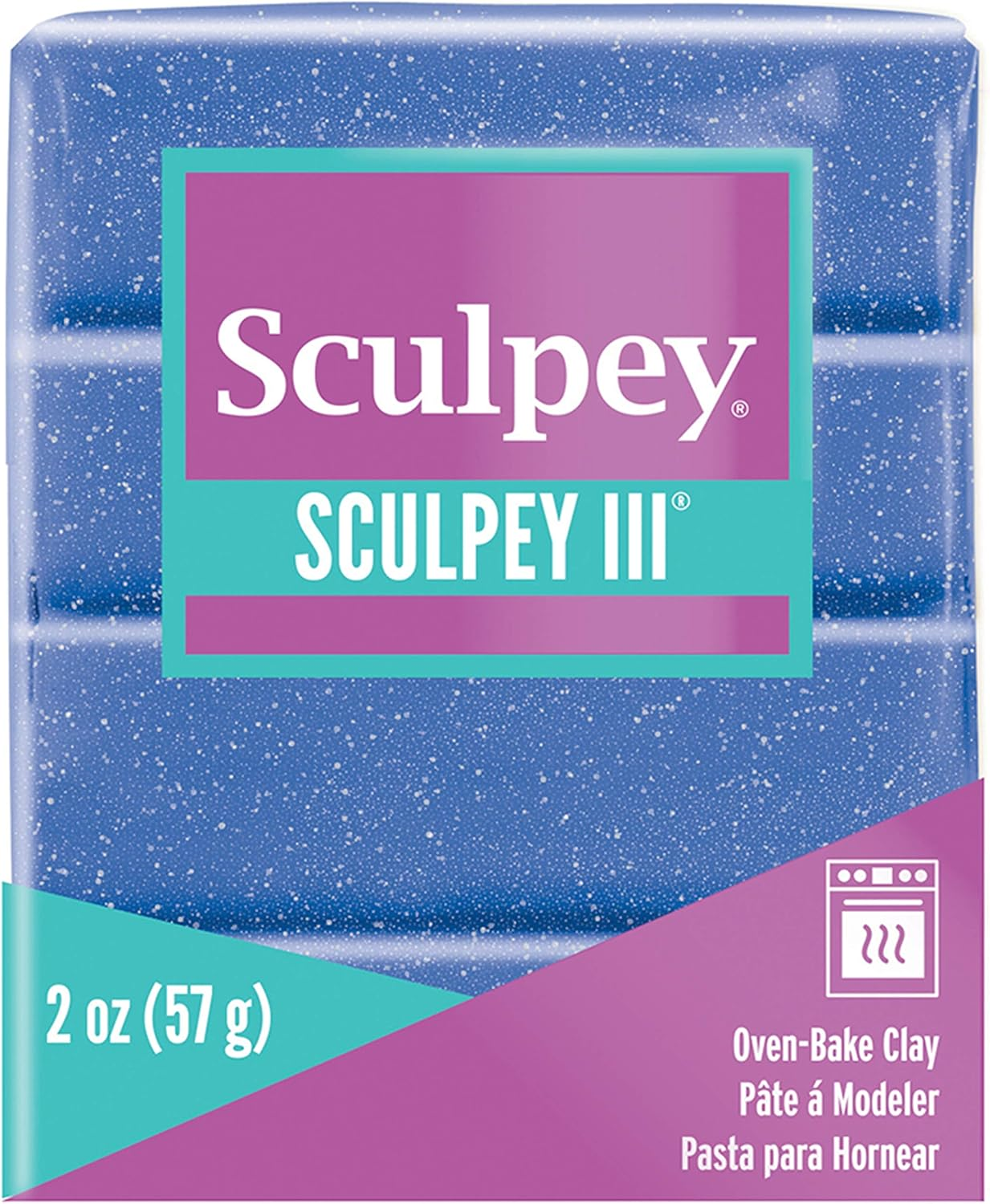 Sculpey Polymer Clay 2OZ Viol GLTTR, Violet Glitter