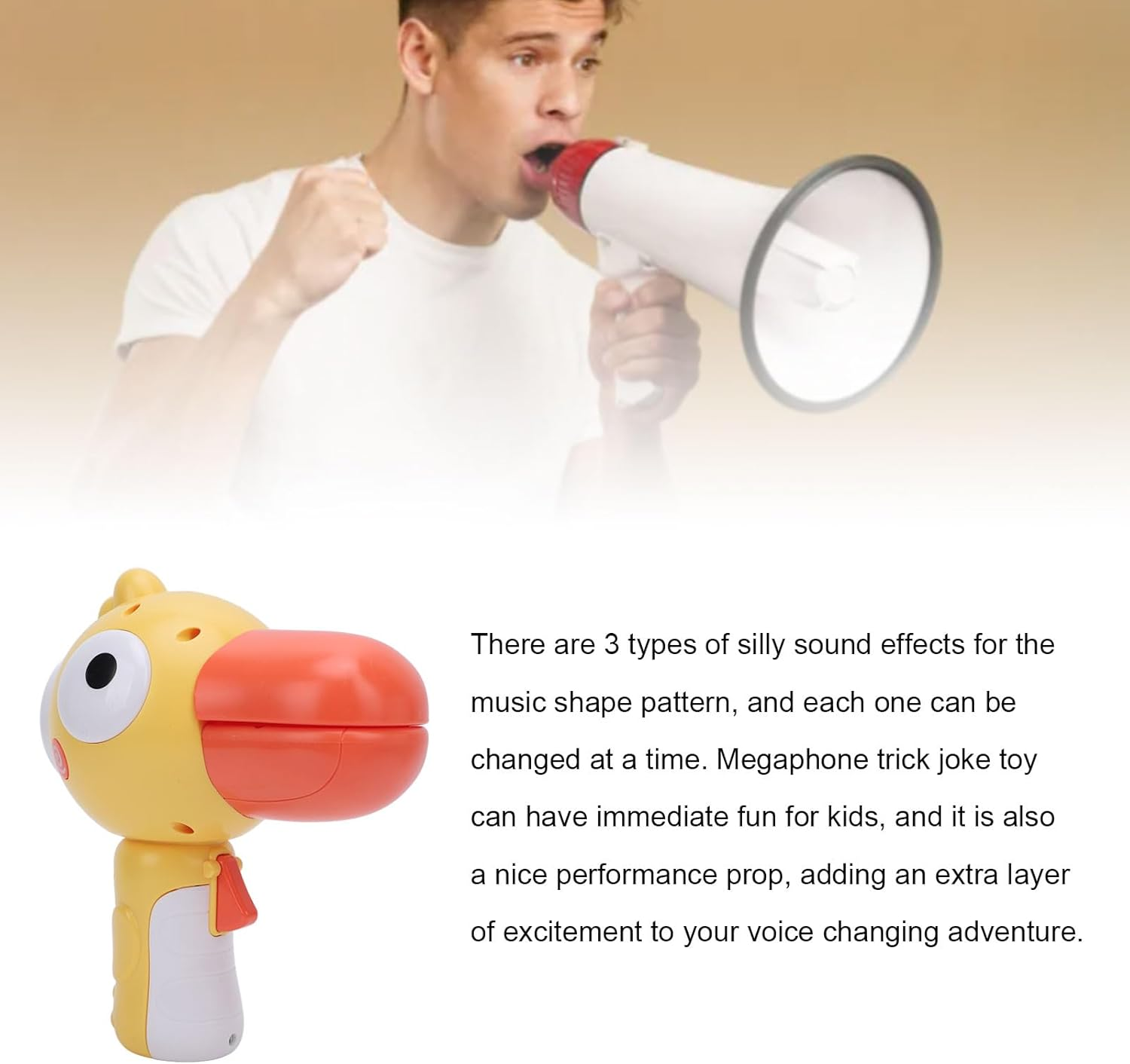 Voice Changer for Kids - Cartoon Bird Voice Changing Microphone with Lanyard, 3 Different Modes Voice Changing Amplifier Recording Megaphone for Girls, Boys Fun image number 4