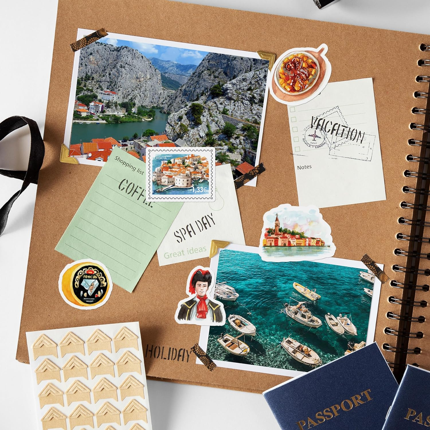 Navy Peony Captivating Croatia Travel Stickers (31 Pieces) - Watercolor, Croatian Vacation Decals for Journals, Scrapbooks, Water Bottles, Suitcase image number 5