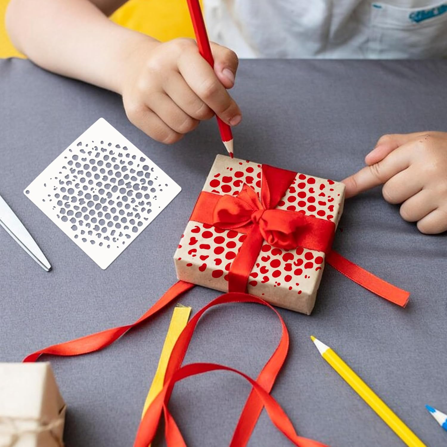 Cubist Stencils for Crafts Reusable 6 X 6 Inch Texture Mixed Media Burlap Art Painting on Wood Wall Canvas Brick Layered Pattern Paint Art Stencils for Card Making (16Pcs Cubist) image number 2