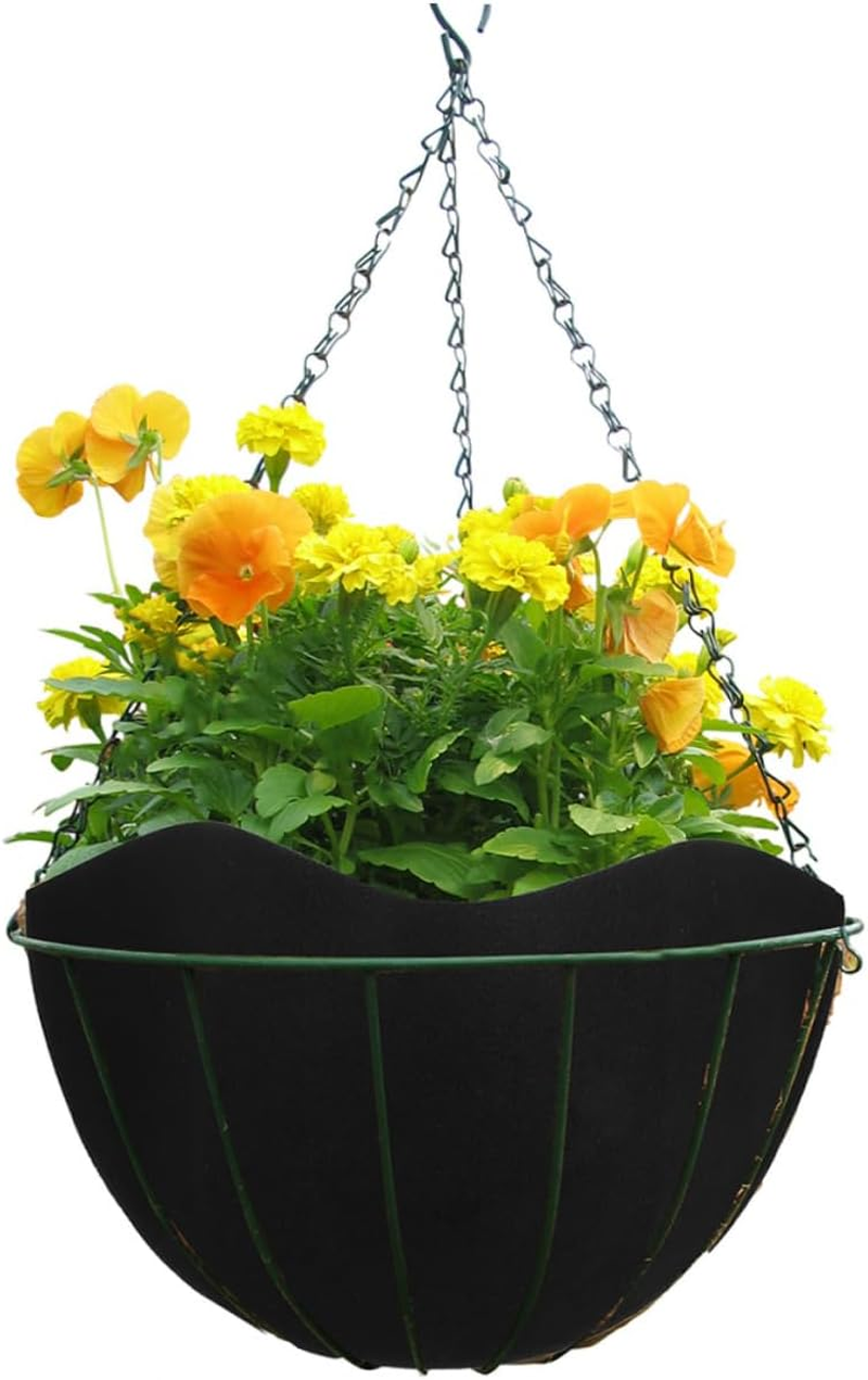 Kisangel 3Pcs Hanging Basket Liners for Non-Woven Flowerpot Inserts Easy to Install and Replace for Indoor and Outdoor Gardening image number 5