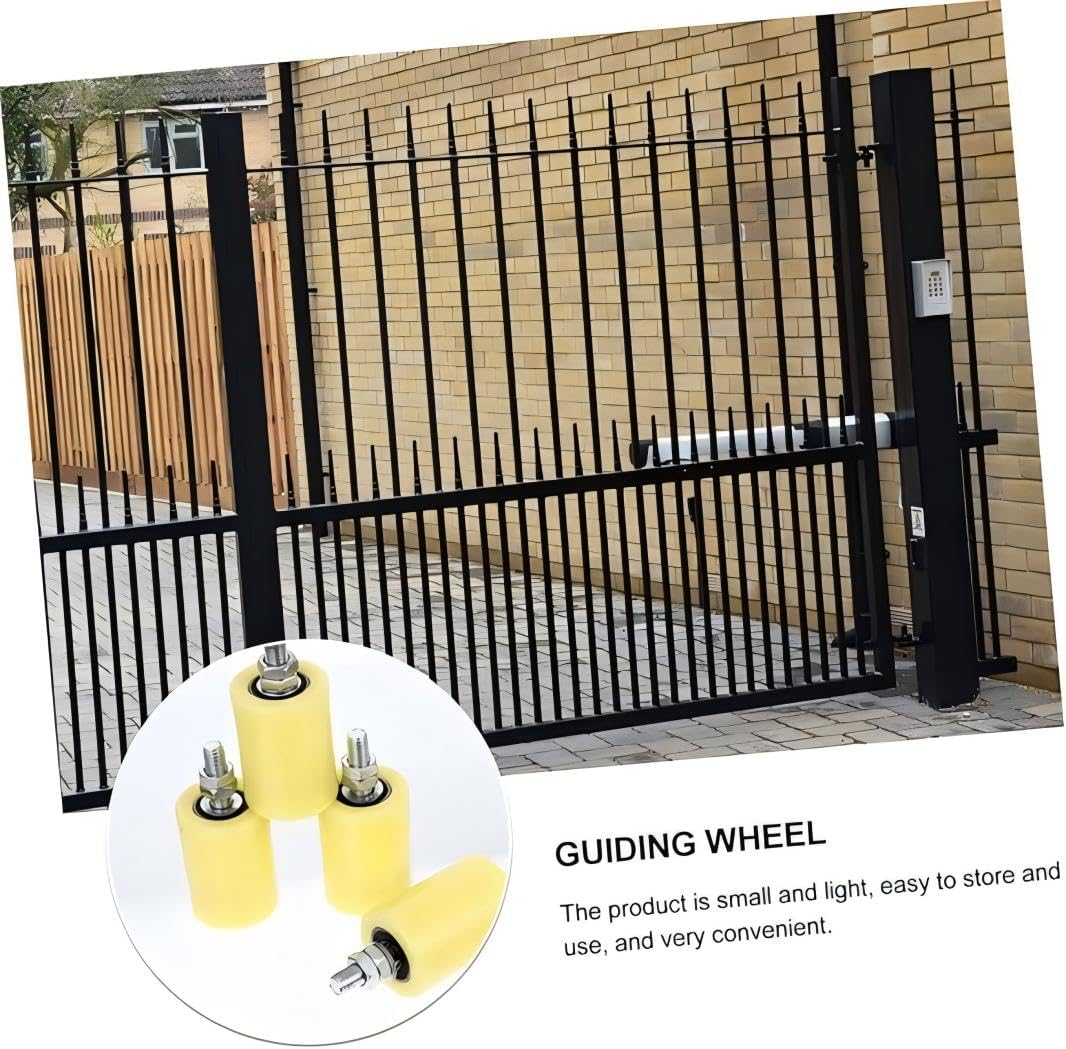 Slide Gate Guide Rollers Adjustable Sliding Gate Rollers Heavy Duty Sliding Gate Support Wheel Gate Roller Guide Yellow Nylon Gate Rollers 2Pcs image number 5