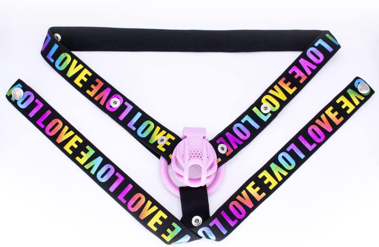 Sex Toy Penis Cage Blet Men'S Adjustable Chastity Cage Auxiliary Belt Elastic Anti-Falling Sex CB Chastity Lock Belt Black