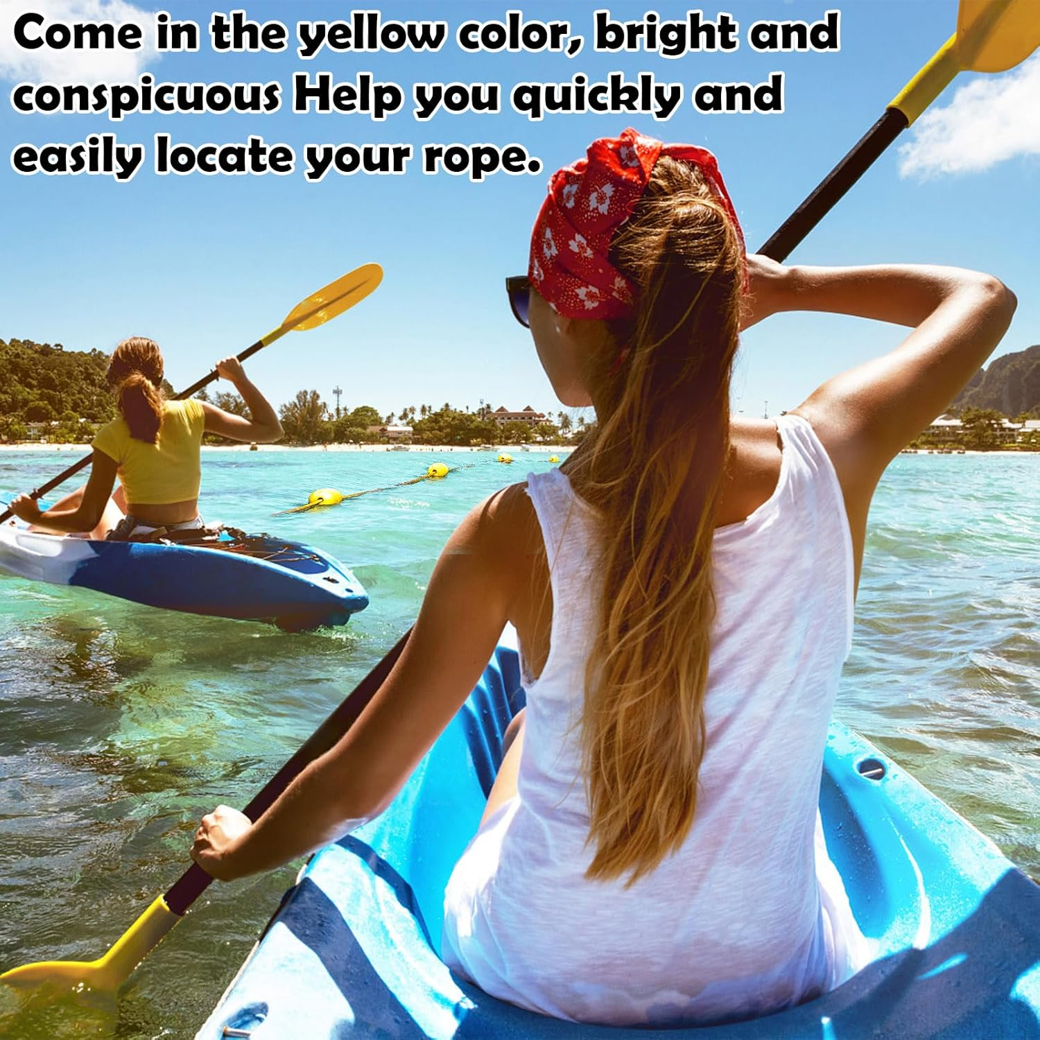 Rope Floats Marine, Deep Water Float Oval Water Float 2.7' X 4.2', Deep Water Fishing Marker Buoys for Boats Swimming Kayak Crabbing Trail Dock Pool image number 1