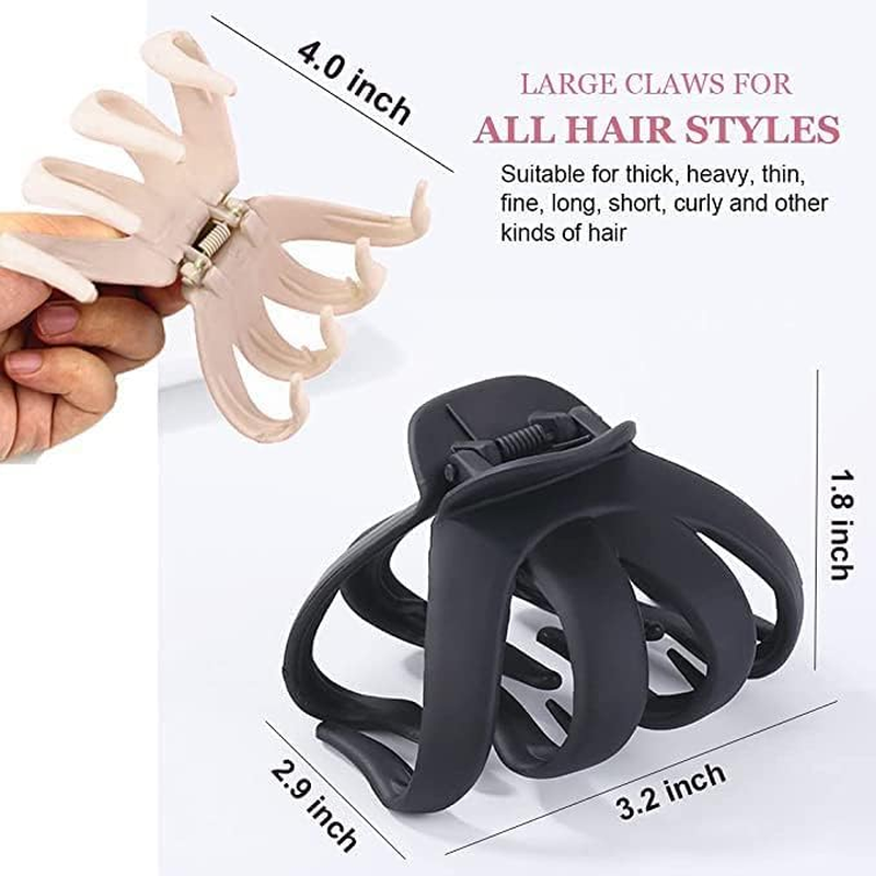 Large Octopus Clip Non-Slip Big Spider Hair Claws,5 Pcs Octopus Hair Clips Matte Hair Claws Hair Clips,Double Row Teeth Hair Clips Small Claw Clips image number 2