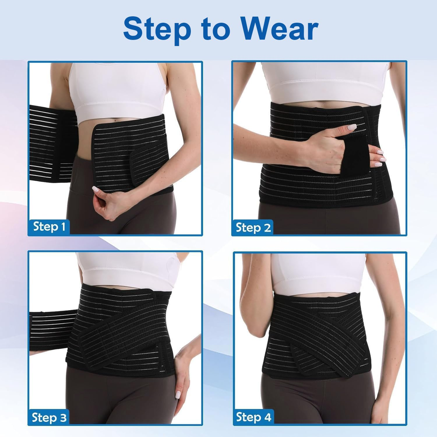 OWNKING Postpartum Belly Band, Adjustable Abdominal Binder with Upgraded Lumbar Support, Post Surgery Belly Wrap, Double Compression Natural Delivery & C Section Recovery Waist Pelvis Belt, L/XL