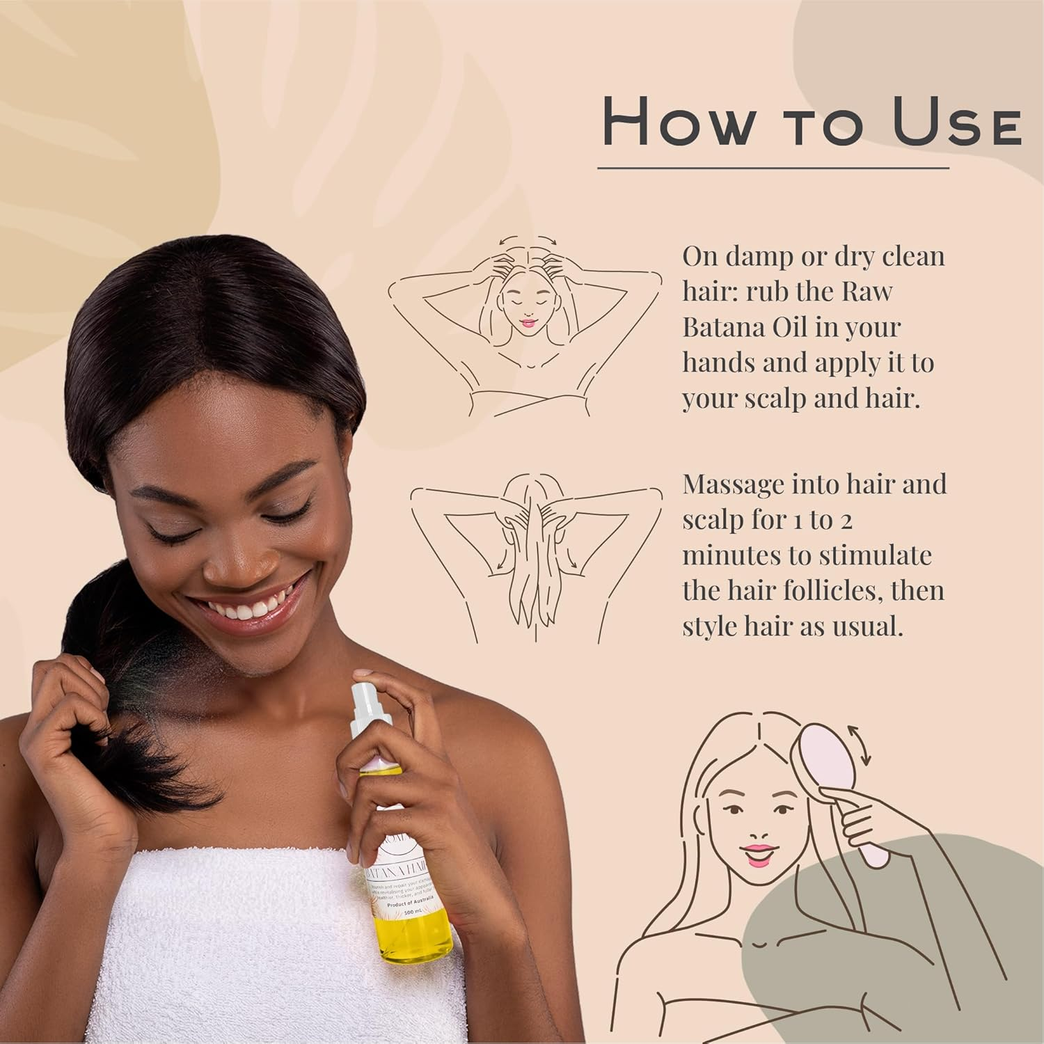 Raw Batana Oil from Honduras | 100% Pure & Natural | Hair Growth & Scalp Treatment for Men & Women | Batana Oil Specialist | Honduran Owned Company | 150Ml image number 4