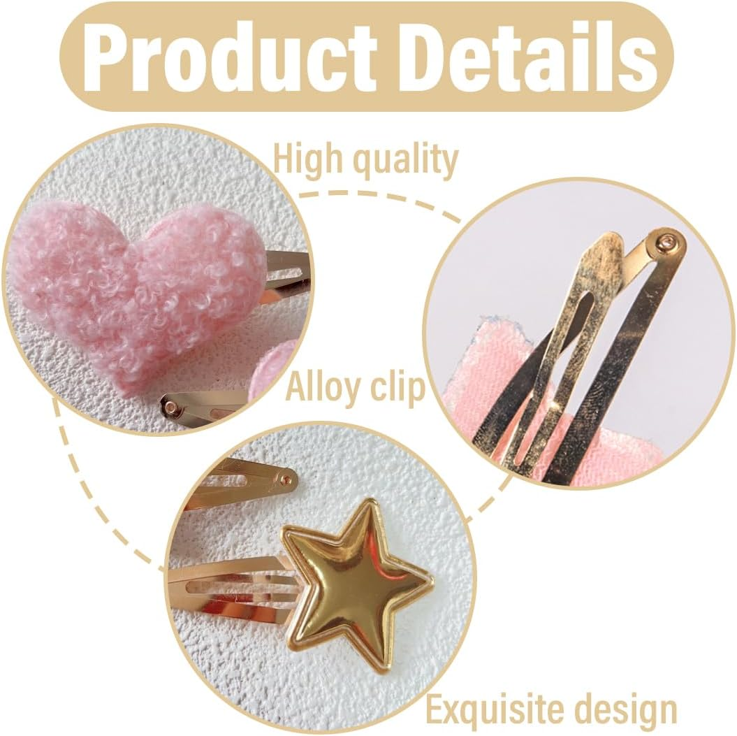 Pack of 16 Hair Clips, Hair Clips Girls Glitter, Colourful Hair Clips Girls Glitter, for Toddlers, Children, Girls, Women, Gift image number 1