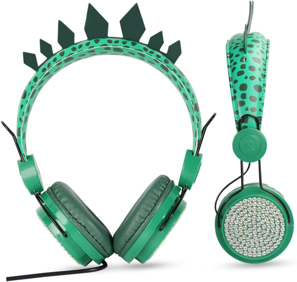 TEHAUX Boy Girl'S Headphones over Ear Microphone Adorable Dinosaur Design for Boys Girls for School and Travel