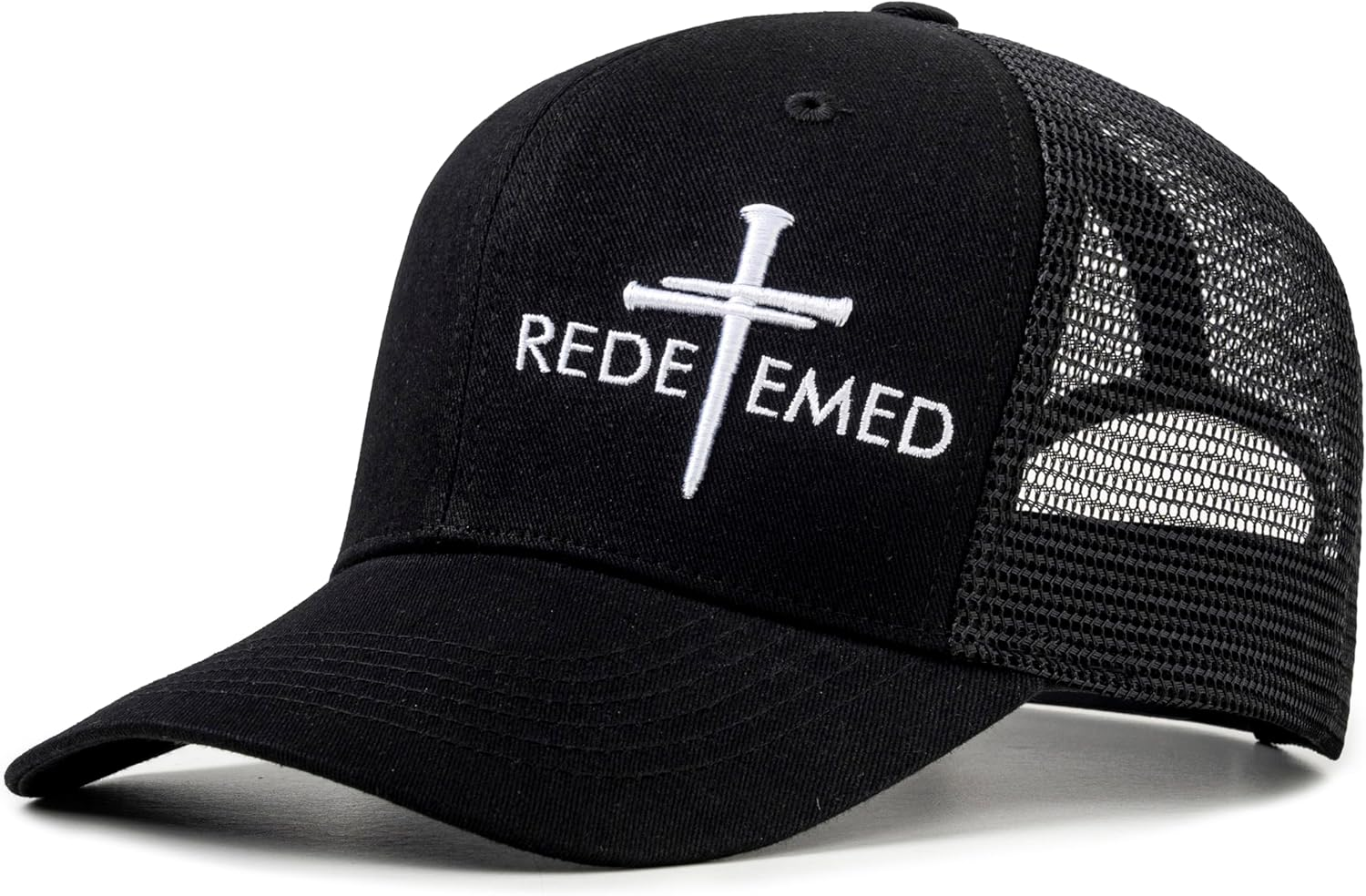 Christian US Flag Hat for Men Women, Faith over Fear Cross Hat, Jesus USA Flag Leather Patch Adjustable Baseball Cap