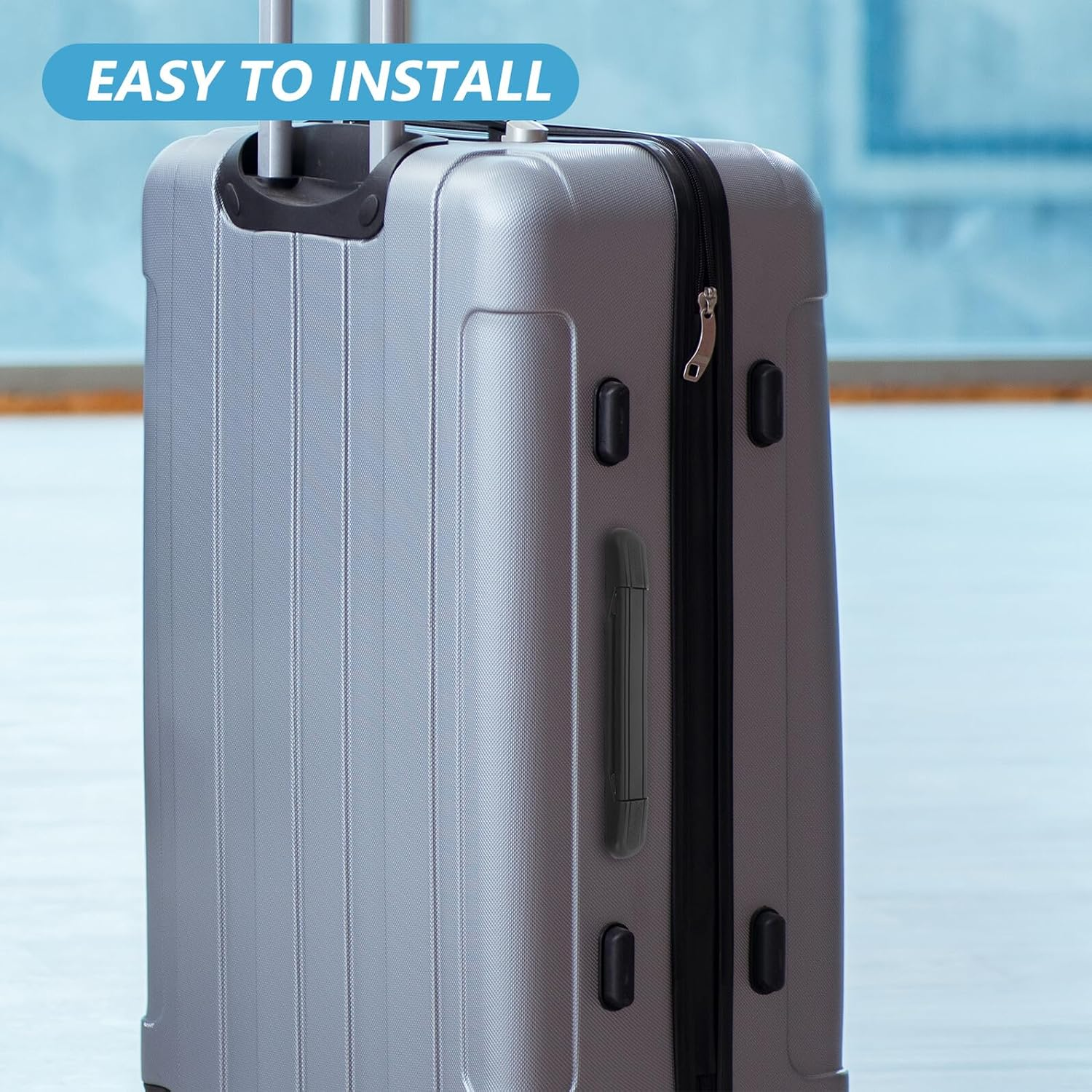 MOKKHNB 12Pcs Black Plastic Luggage Replacement Handles Set, Standard Suitcase Carry Handles Screw Holes, Sturdy Case for Travel Bags and Suitcases