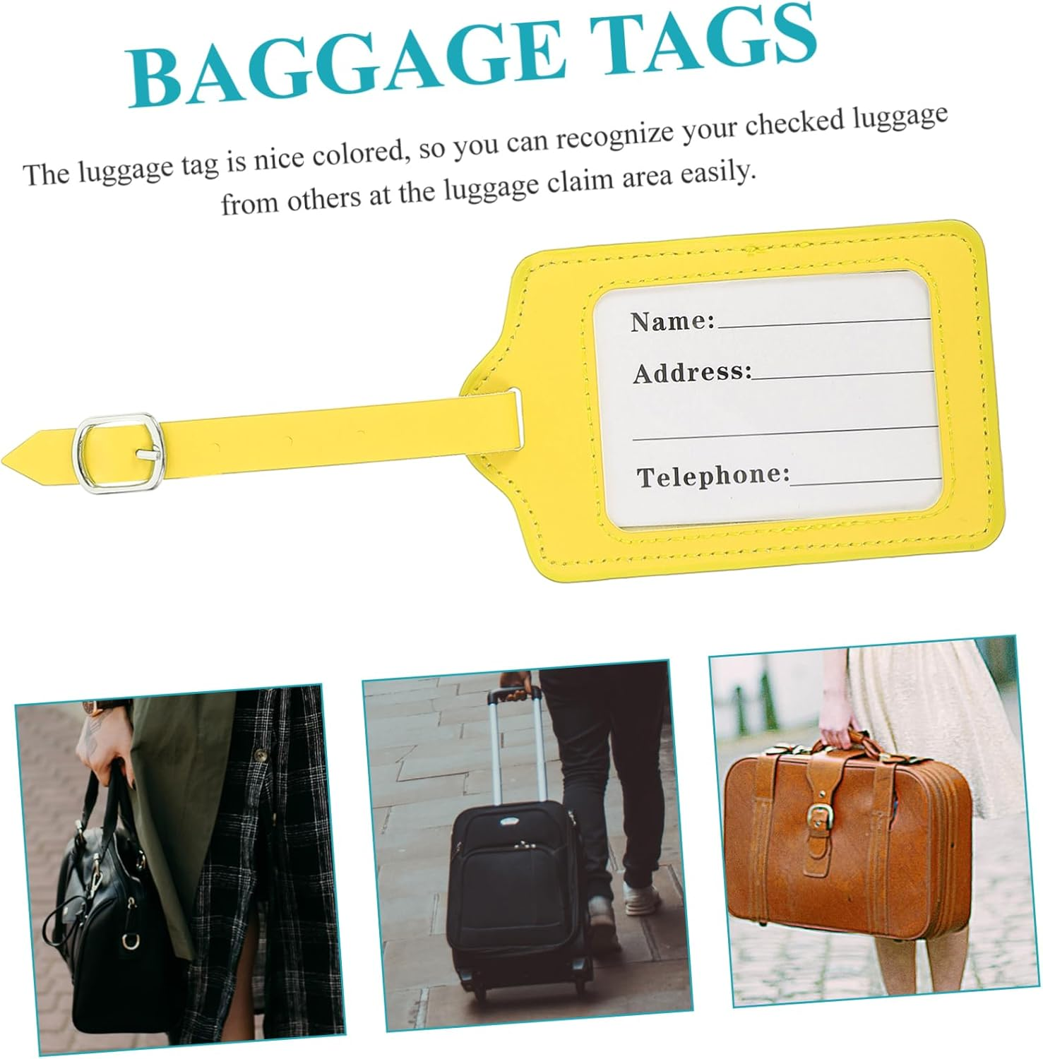 ABOOFAN 2Pcs Stainless Steel Luggage Tags Baggage Boarding Tags for Air Travel