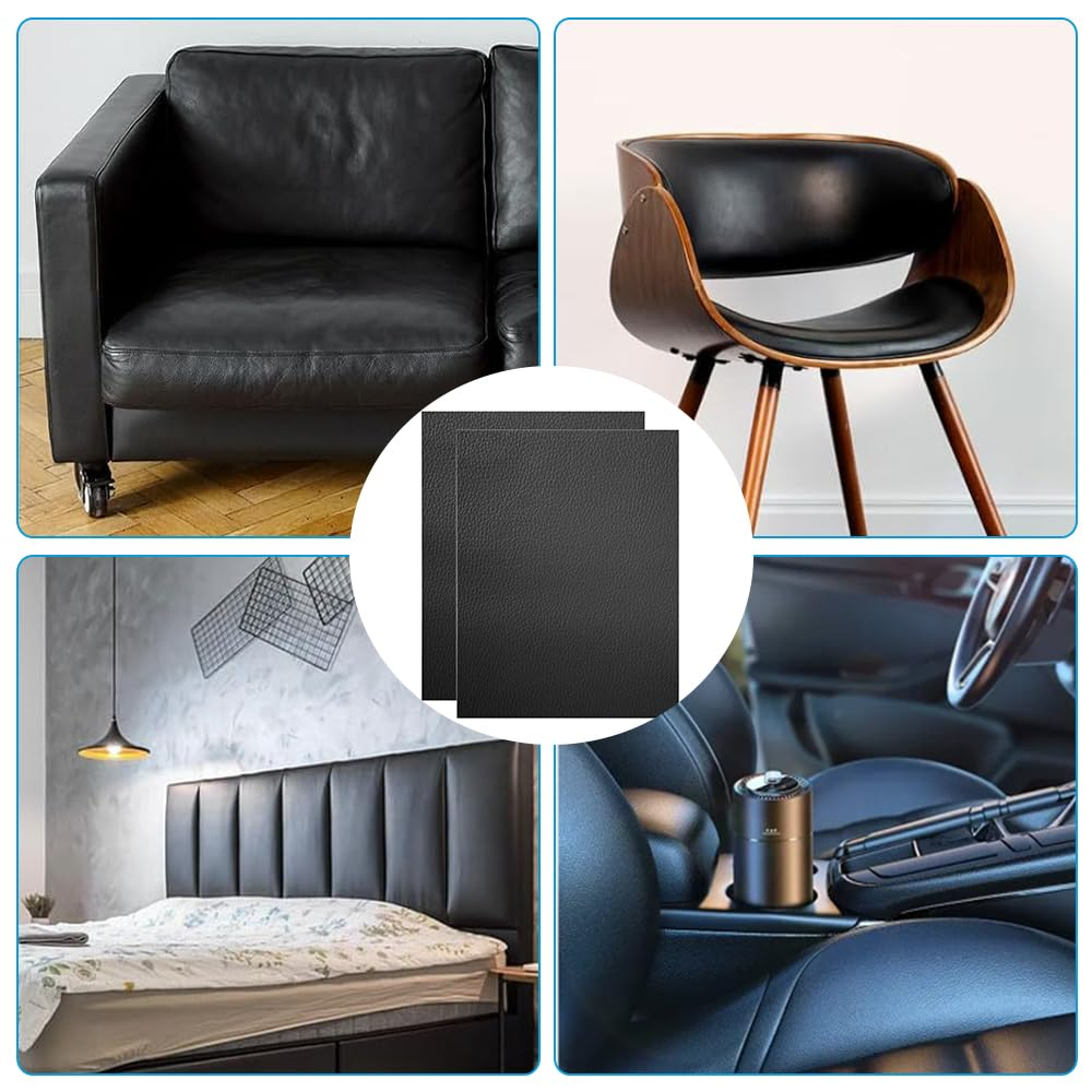 2Pcs Adhesive Leather Repair Patch &ndash; 7.87"&times;11.81" Self-Stick Leather Repair Tape for Furniture, Car Seats, Sofas, Couch, Jackets & More &ndash; Durable & Easy to Apply image number 5