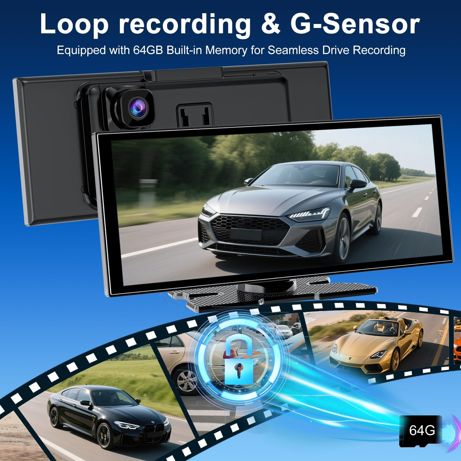 [2025 11" Ultra-Laminated 60FPS Pro-Touchscreen]-1920*720 HD Wireless Car Play Screen for Apple Carplay Android Auto-Ota Updates,Hd Front Dashcam & Backup Camera-Gps Navigation,Voice Control,64G Card image number 2