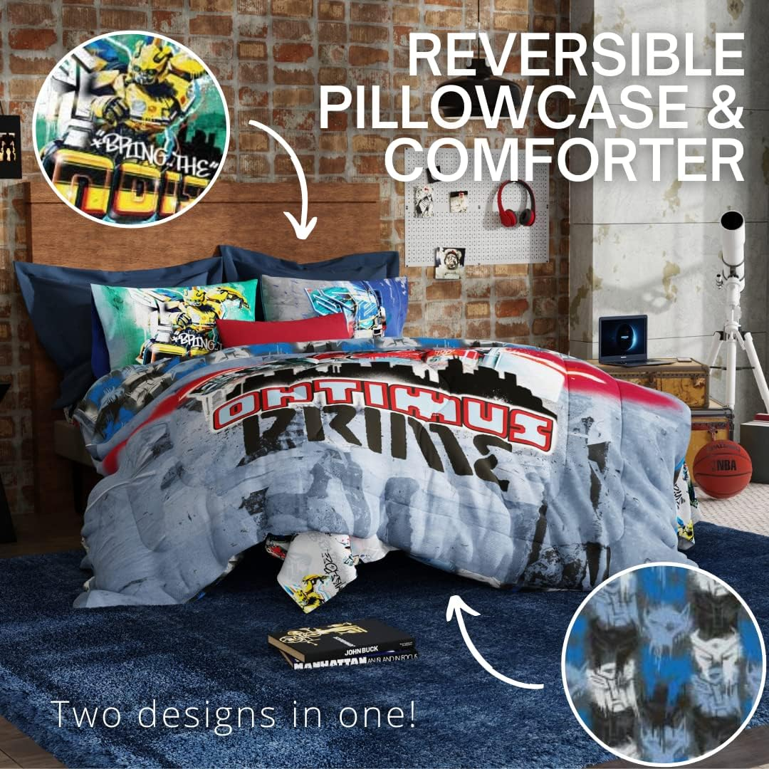 Franco Transformers Rise of the Beasts Optimus Prime Kids Super Soft Comforter and Sheet Set with Sham, 5 Piece Full Size, (Official Licensed Product) image number 2