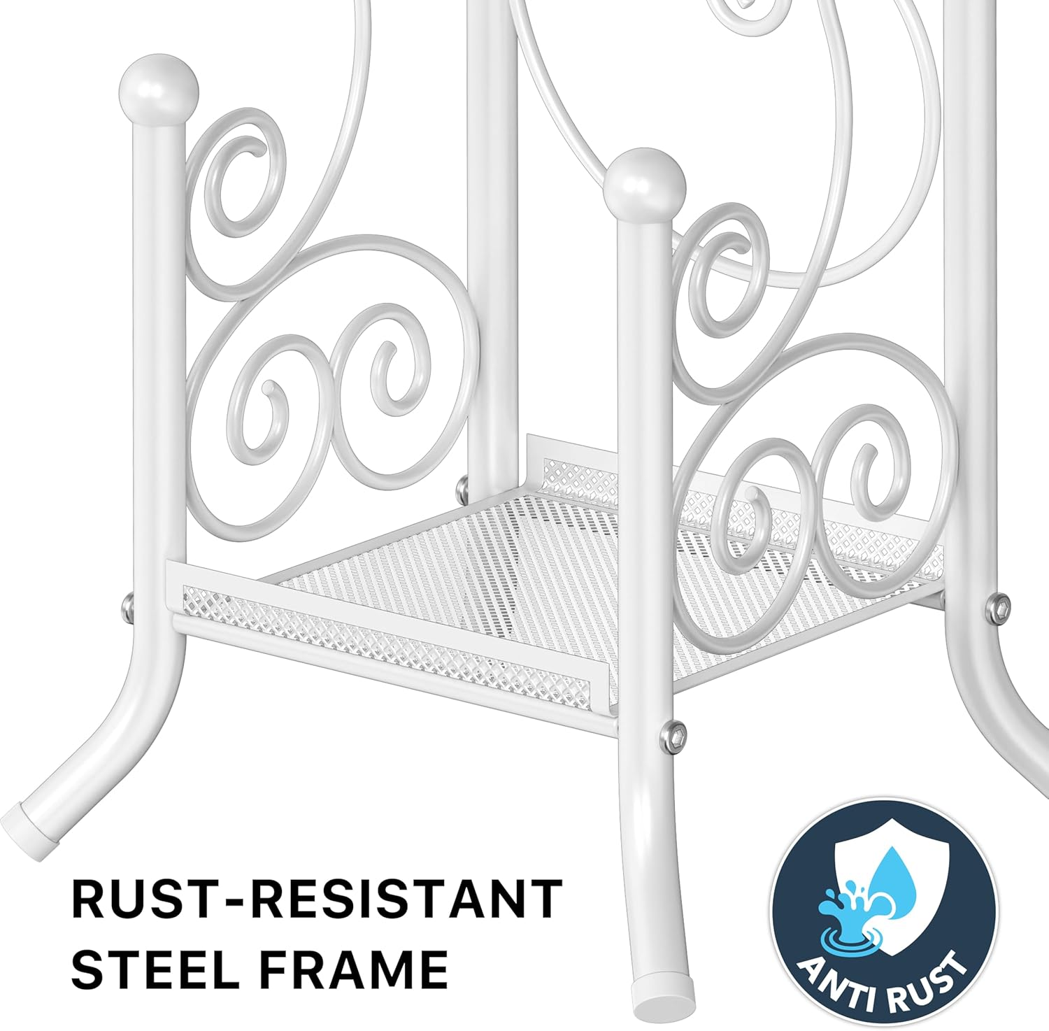 Simple Houseware English Style Bathroom Toilet Roll Holder Stand, White image number 2