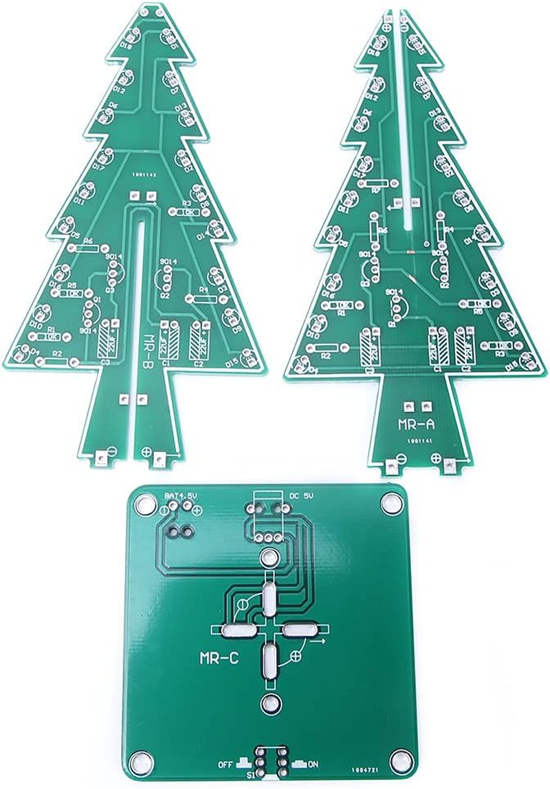 3D LED Christmas Tree, Electronic Christmas Tree with Lights, PCB Light Board Christmas Tree for Festive Holiday Decorations (3 Colors, without Battery) image number 4
