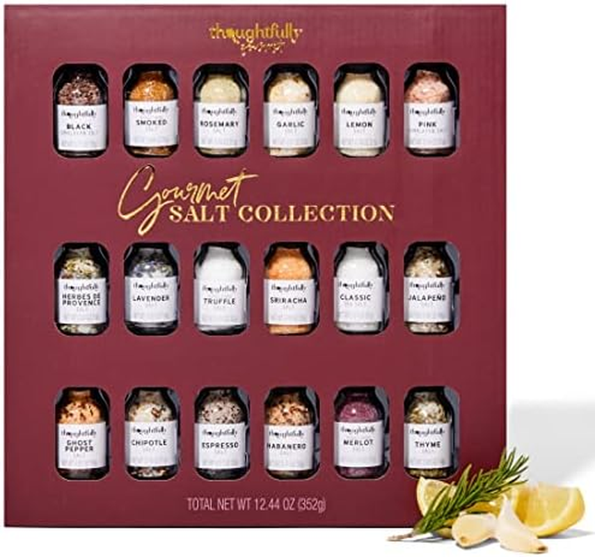 Thoughtfully Gourmet, Salt Sampler Gift Set, Flavors Include Garlic, Rosemary, Lemon and More, Pack of 18 image number 4