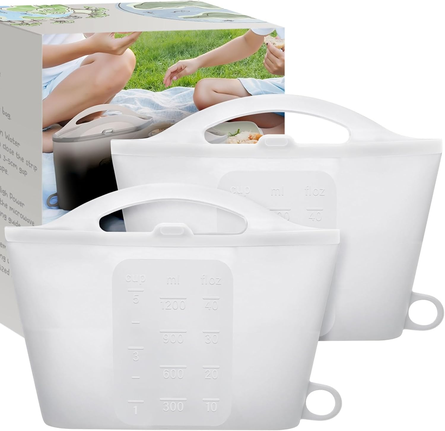 Silicone Microwave Steam Sterilizer Bag - 2Pack Microwave Steriliser Bag for Baby Bottles, Breast Pump Parts & Other Toddler Accessories, Reusable Sterilizing Bag - Packaging May Vary（1200Ml） image number 3