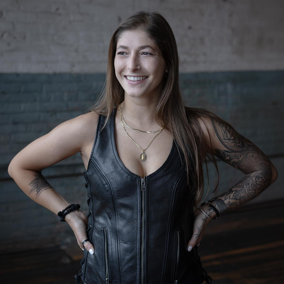 Milwaukee Women'S Side Lace Vest with Stitch Detailing (Black, Large) image number 5