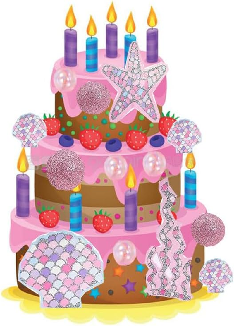Limcryspp 22-Piece Marine-Themed Mermaid Cake Flag Set, Including Mermaid Tails, Starfish, Shells and Bubbles, Is Suitable for Baby Parties and Birthday Party Decorations image number 1