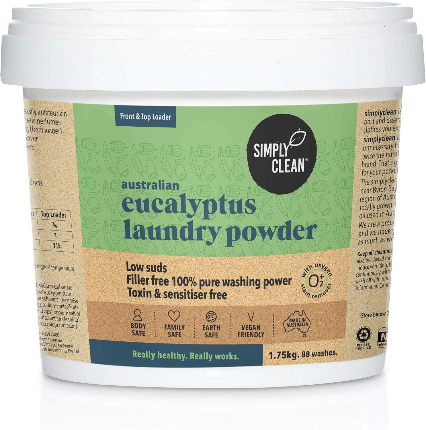 Simply Clean Australian Eucalyptus Laundry Powder 1.75Kg