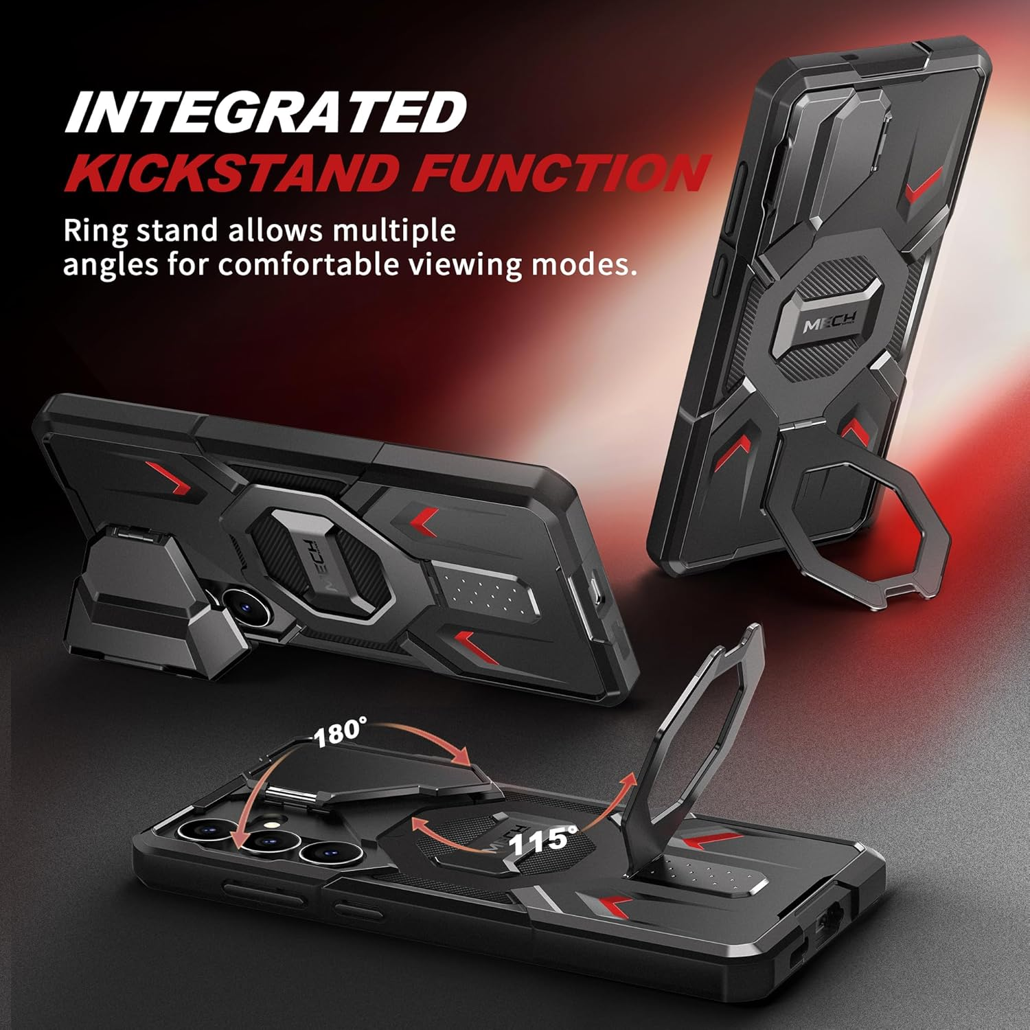 TONGATE Magnetic for Samsung Galaxy S25 FE Case with Privacy Screen Protector, [Compatible with Magsafe][Camera Protective Cover][Military-Grade Protection] Ring Stand Phone Case S25 FE 6.7", Black - S25Fe Hd Black image number 2