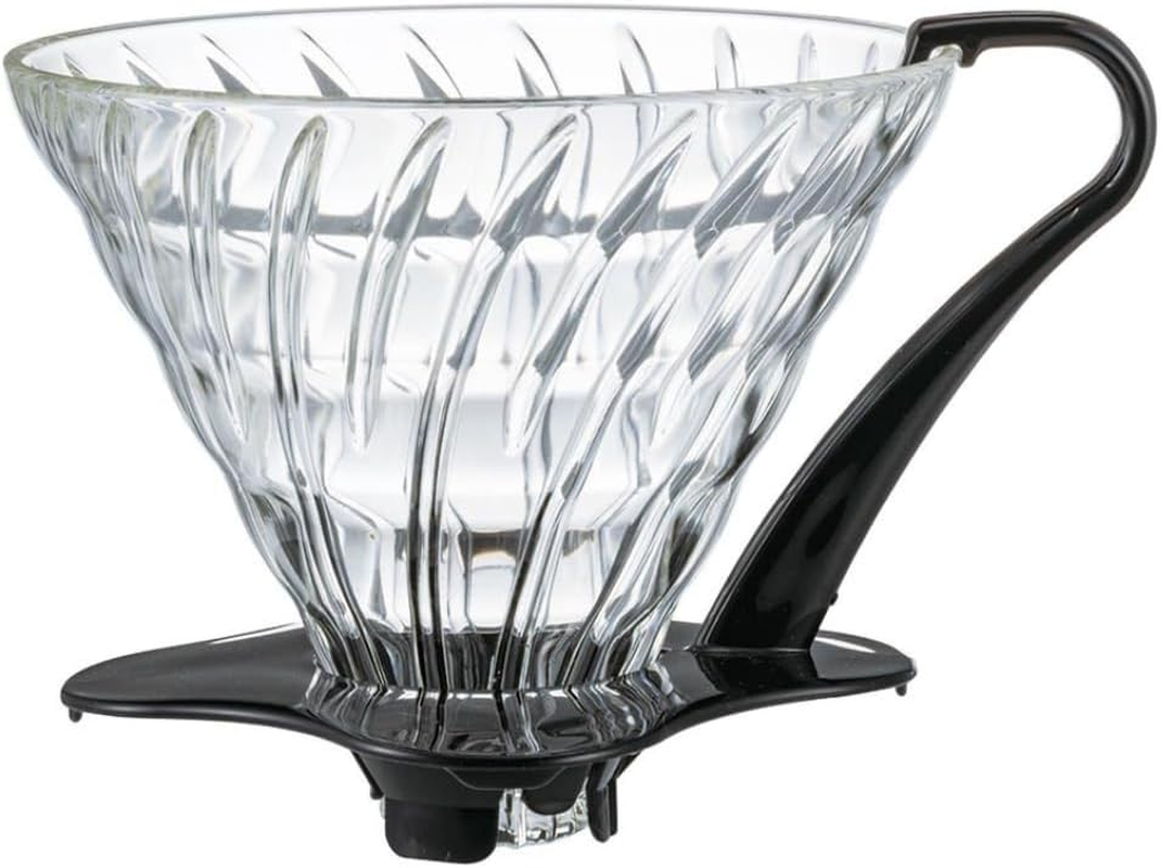HARIO VDGN-03-B V60 Heat-Resistant Glass Transmission Dripper 03, for 1-6 Cups, Black, Made in Japan image number 2