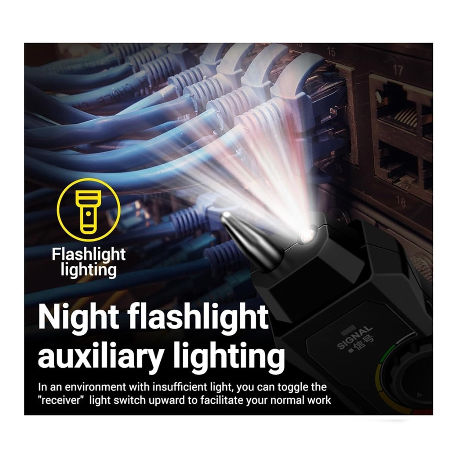 Multifunctional Network Tester， Ethernet LAN Network Wire Tracker with Telephone Line Tester, Network Line Scanning, Power Cable Scanning and POE Switch Test Functions image number 6