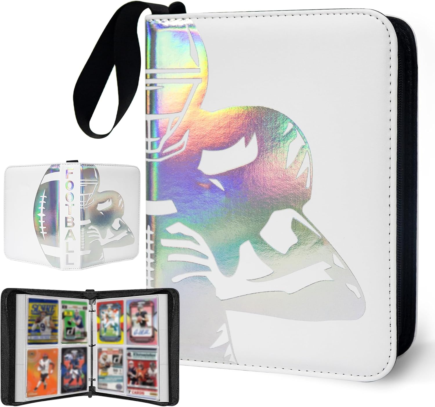 400 Pockets Hockey Card Binder for Trading Cards 2024-2025 Collectors, Portable Waterproof Storage Book with Removable Sleeves, Compatible with Football, Sports Game and TCG Cards