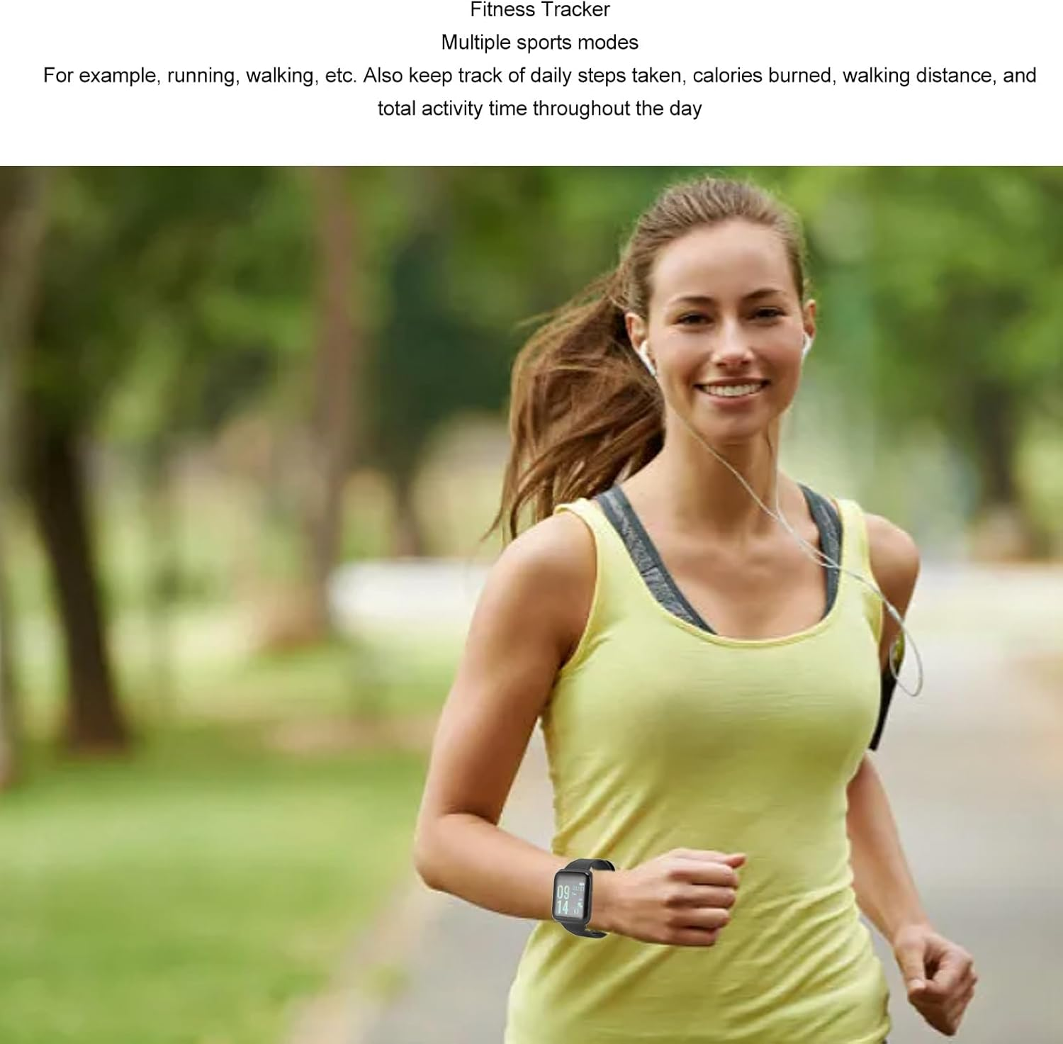 Smart Watch for Men Women, Fitness Tracker Watch with Step Tracker, Sleep & Calorie Monitor, Message Reminder, Health Tracker Watch for Ios 9.0 or for Android 5.0 for Phone Bluetooth 4.0 (Black) image number 3