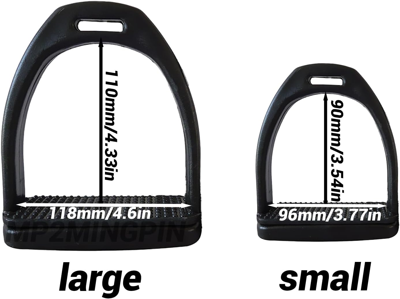 MP2MINGPIN Lightweight POM Plastic Stirrups, Rust-Resistant and Comfortable Equestrian Stirrups, English Stirrups for Daily Riding (Small) image number 1