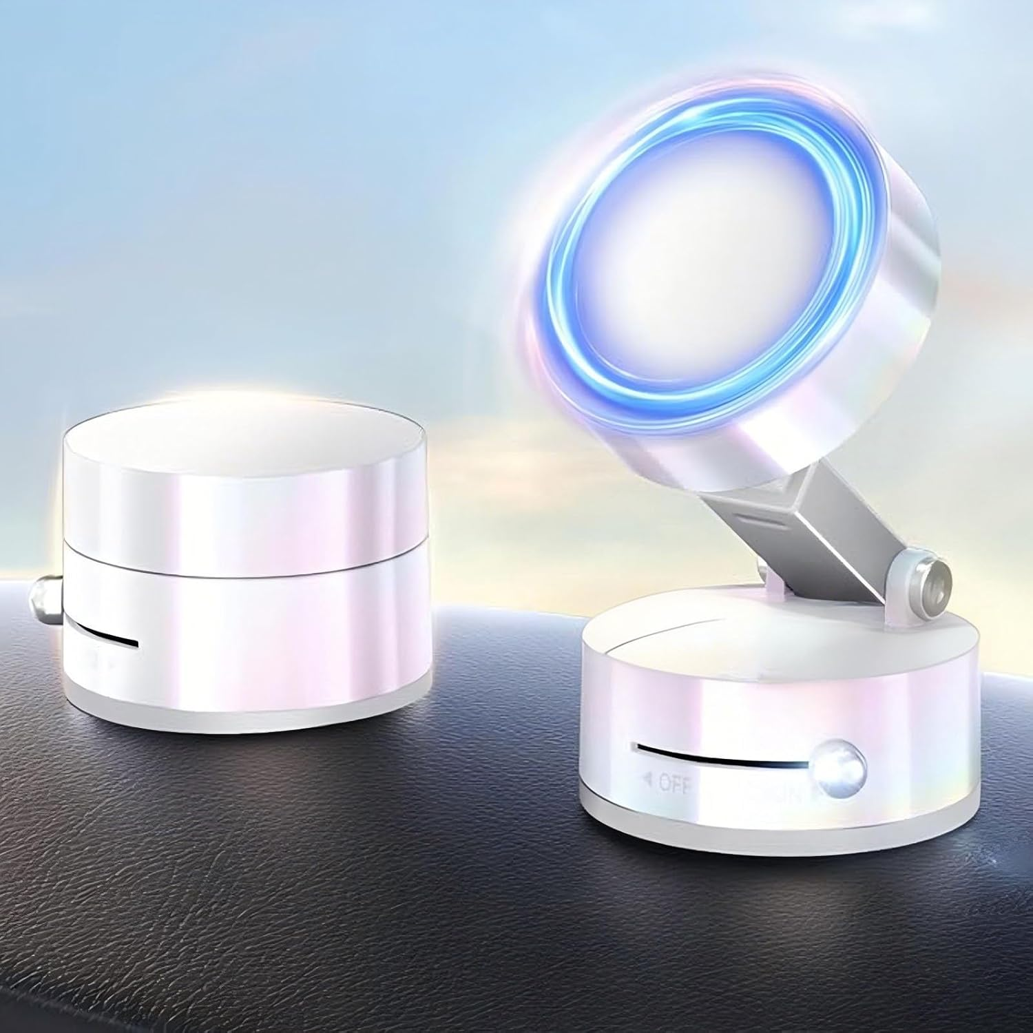 Vacuum Magnetic Phone Holder, 360&deg; Rotating Adjustable and Foldable Suction Cup Phone Holders, Stand Magnetic Phone Holder for Car/Gym/Mirror/Smooth Surface (Black)