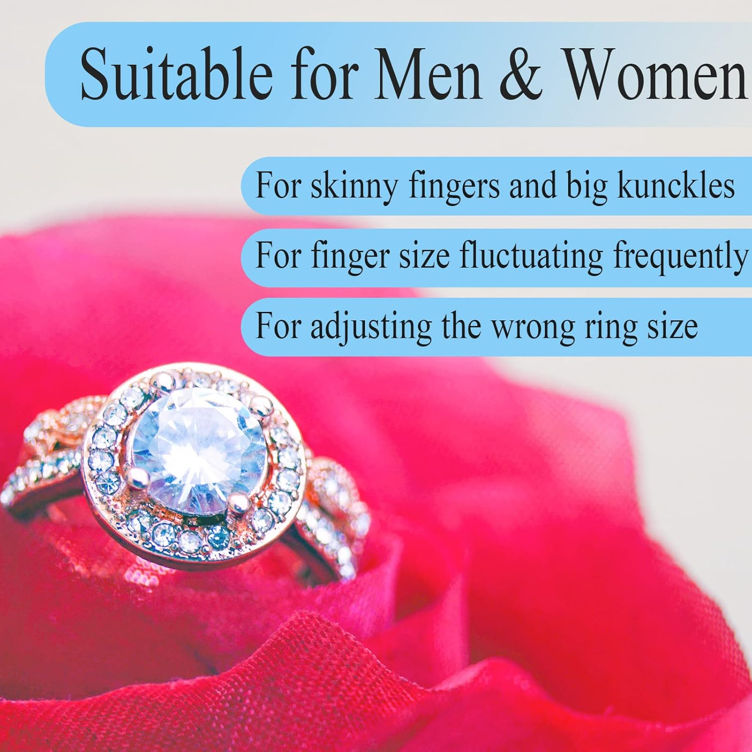 Ring Size Adjuster for Loose Rings, Yowamho 8 Pcs/ 16 Pcs Invisible Spiral Transparent Ring Guard Clip Jewelry Resizer Set for Making Jewelry Fitter, Tightener, Spacer, Sizer for Men and Women image number 5