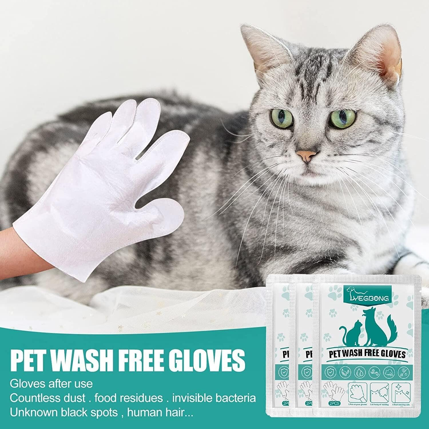Pet for Bathing and Grooming Cats and Dogs Easy to Use Simply Dry Gently Pet Wipes image number 3