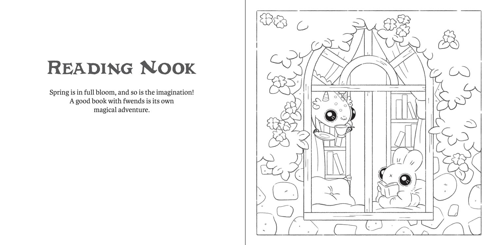 Bunnehs and Dwagons: Magical Kingdoms Cosy Colouring image number 5