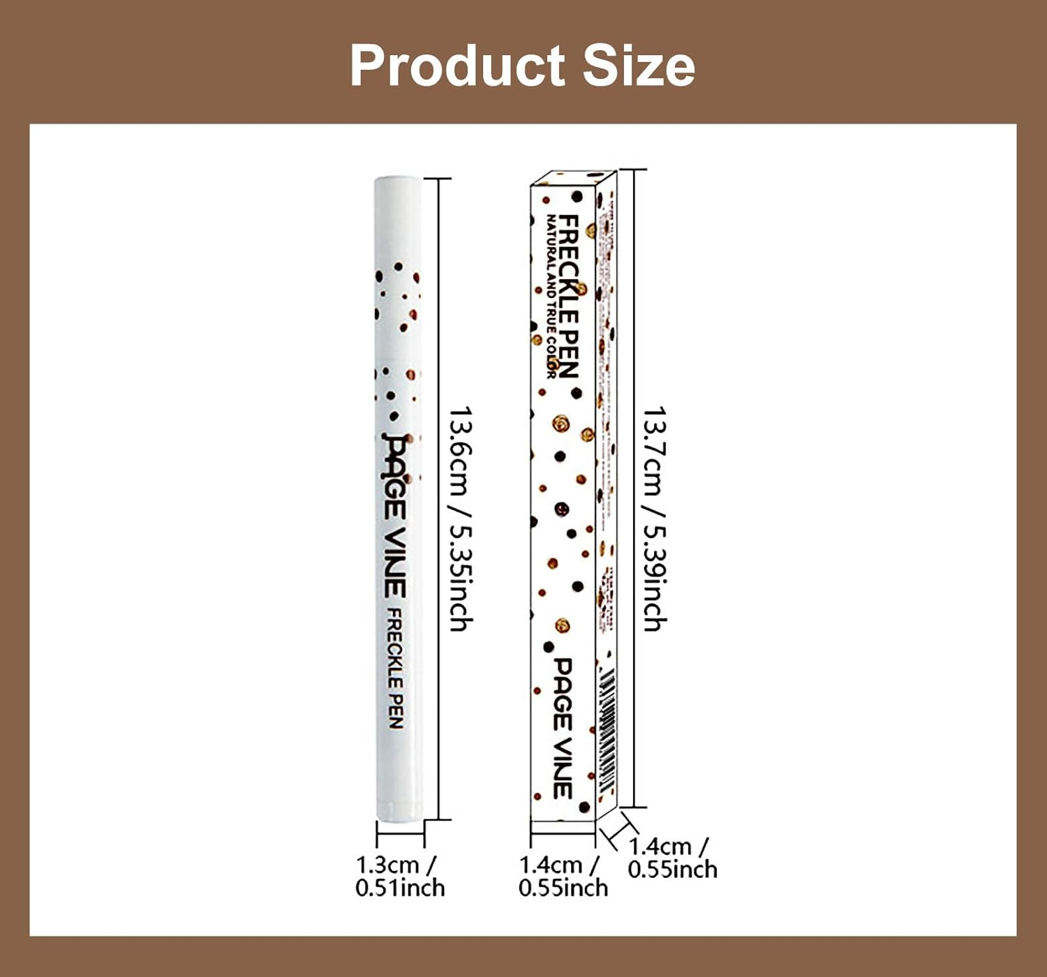 2 Colors Freckle Pen, Face Freckle Makeup Tool, Waterproof Long Lasting Quick Dry Soft Dot Spot Pen (Medium & Dark) image number 1