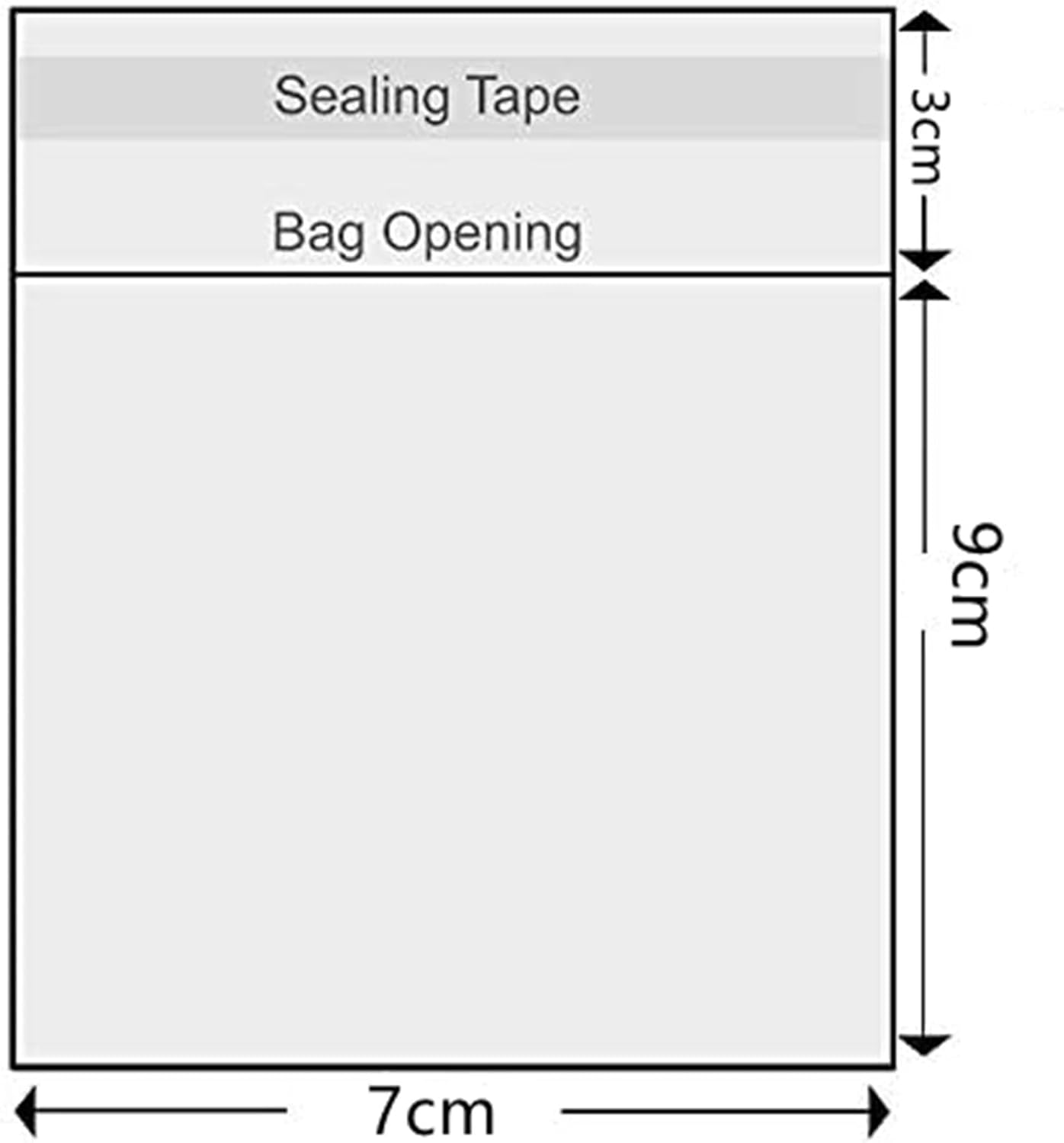 200 Pcs Clear 2.7" X 3.5" (W:7Xl:9Cm) Self Seal Cello Cellophane Bags Resealable Poly Bags Thickness 80 Micron for Cookie, Candy, Gift Bakery, Prints, Photos, Party Decorative